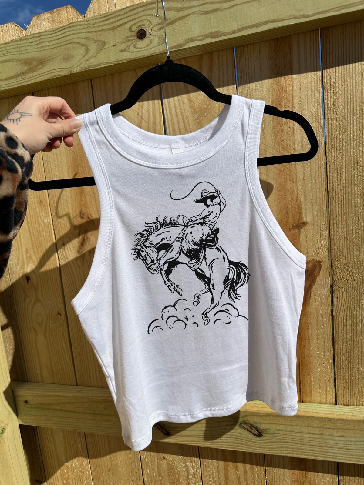 Cowboy Doodle Cropped Tank