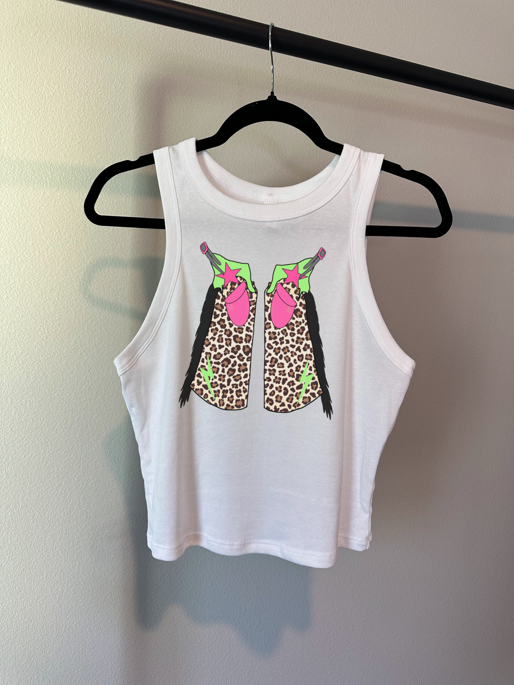 Leopard Chaps Cropped Tank