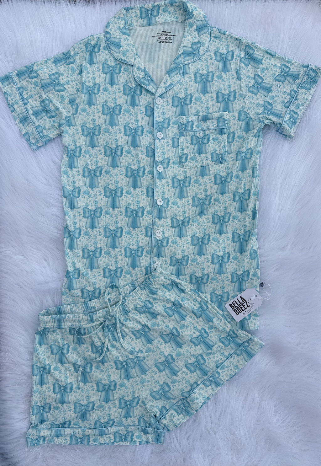 Blue Ribbon Dreams Women's Bamboo Button Up PJ Set