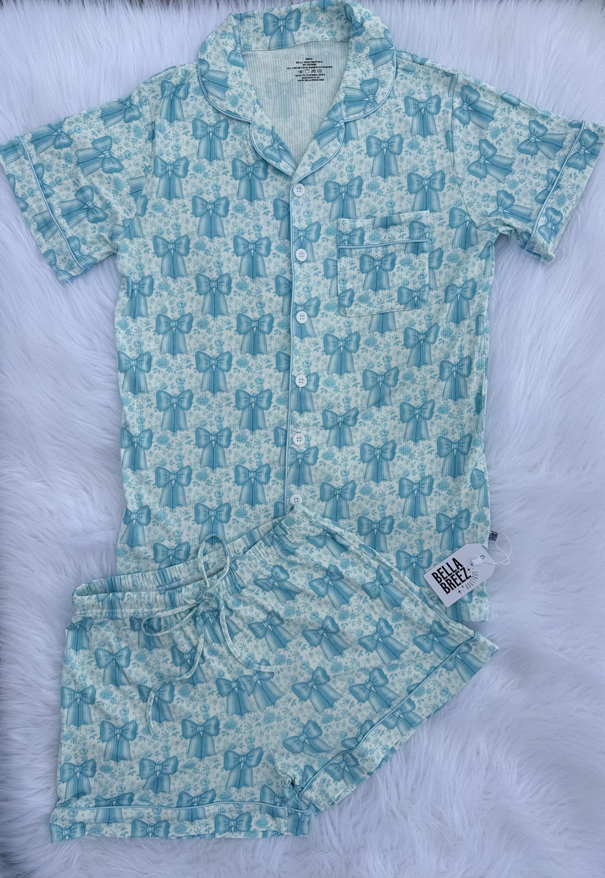Blue Ribbon Dreams Women's Bamboo Button Up PJ Set