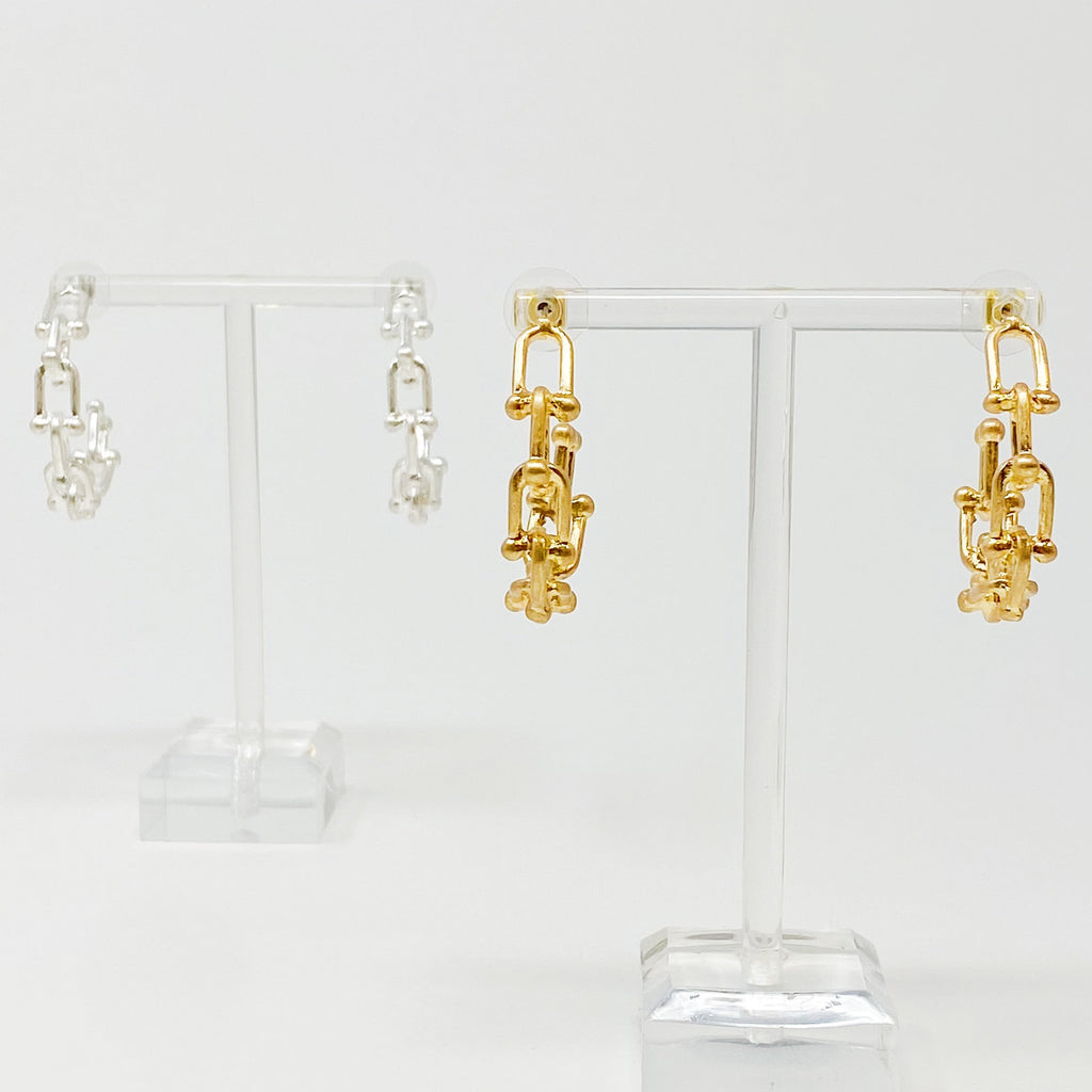 Chained Link Hoop Earrings