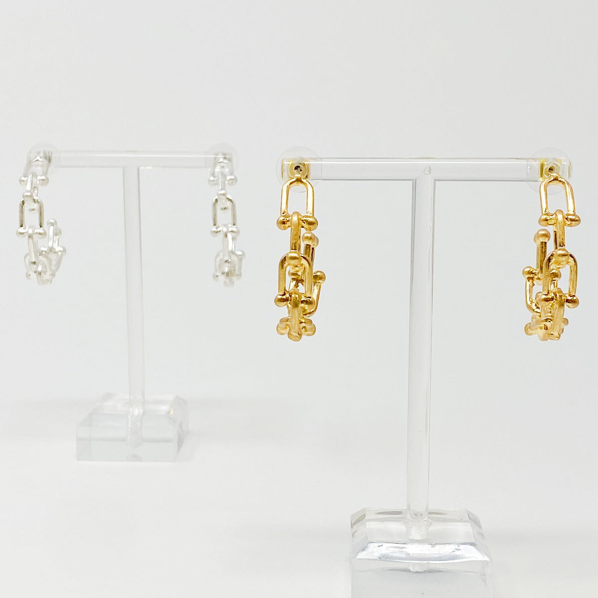 Chained Link Hoop Earrings