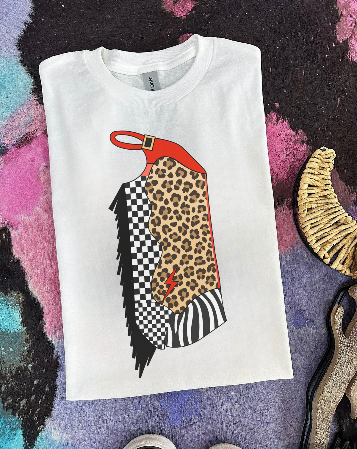Leopard Chap Tee or Crewneck