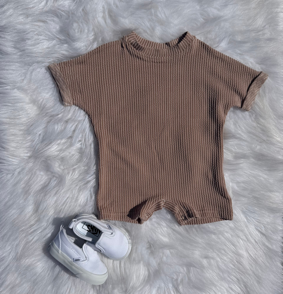 Sand Ribbed Romper
