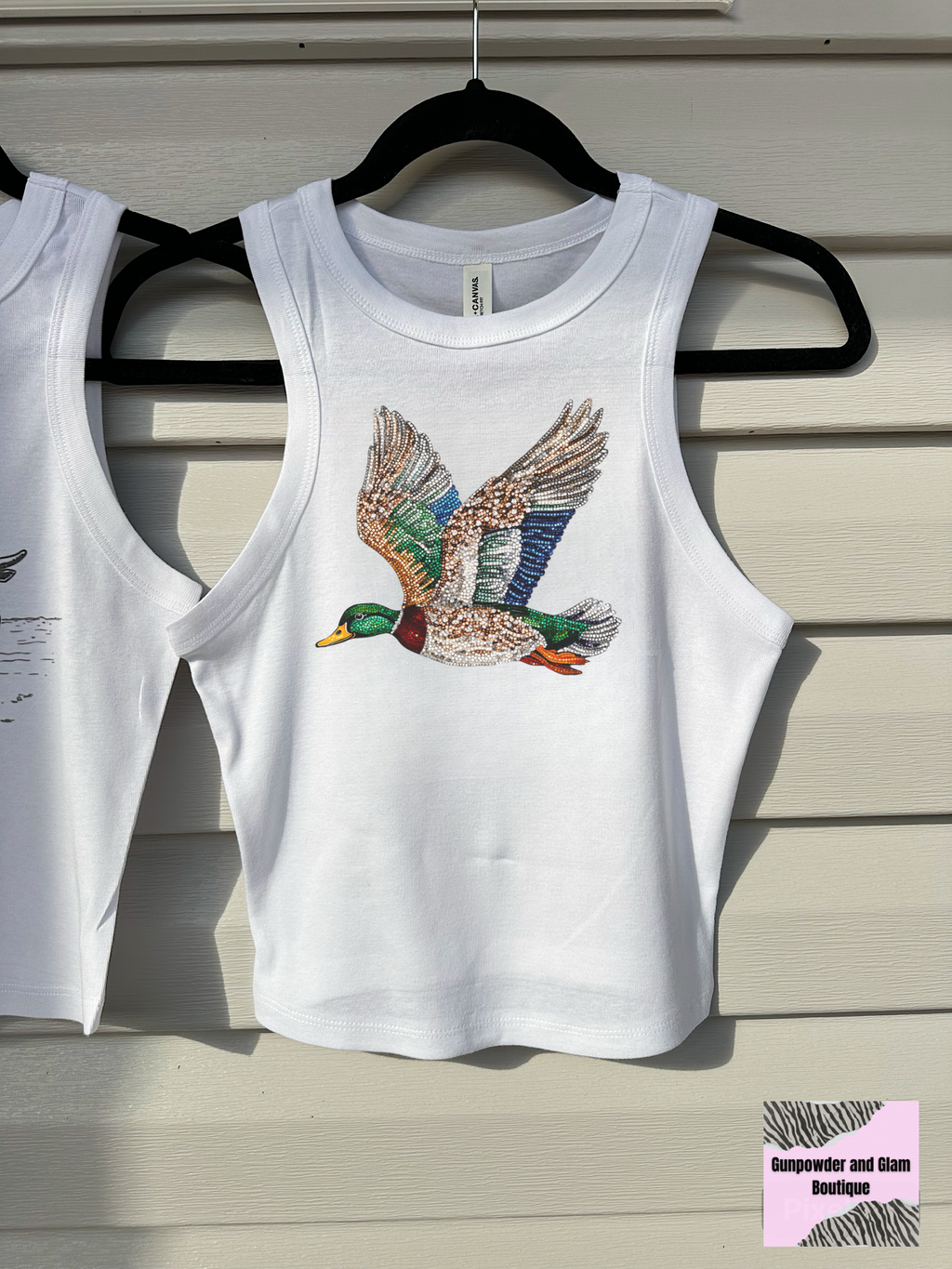 Rhinestone Mallard Cropped Tank