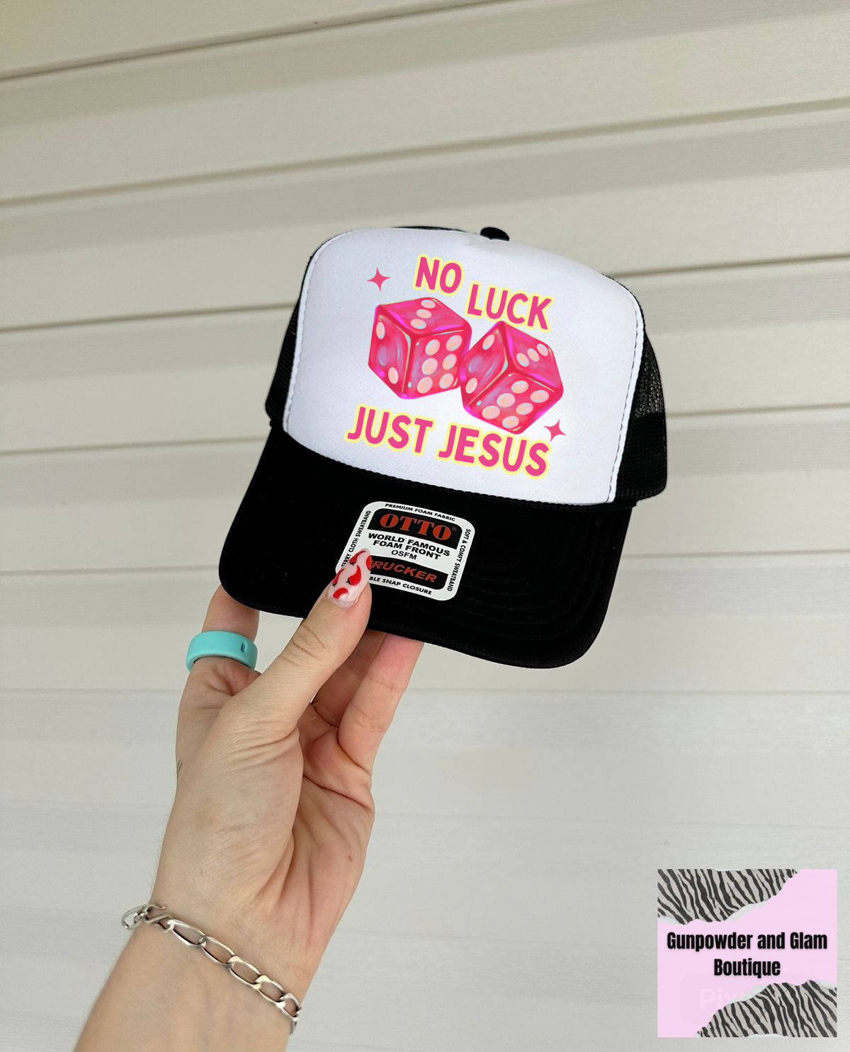 No Luck Just Jesus Trucker Hat (Multiple Color Options)