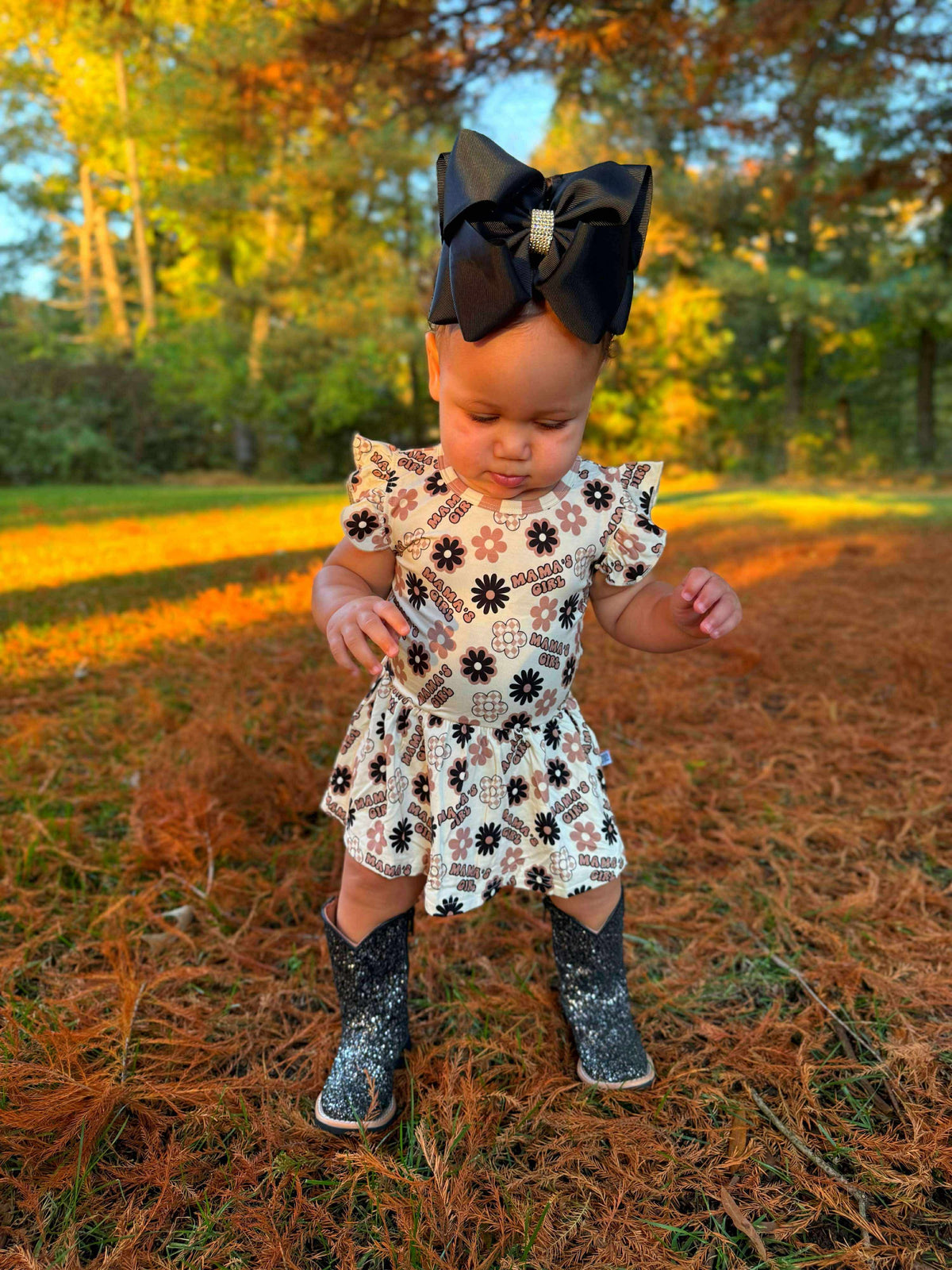 Neutral Mama's Girl Bamboo Skirted Romper