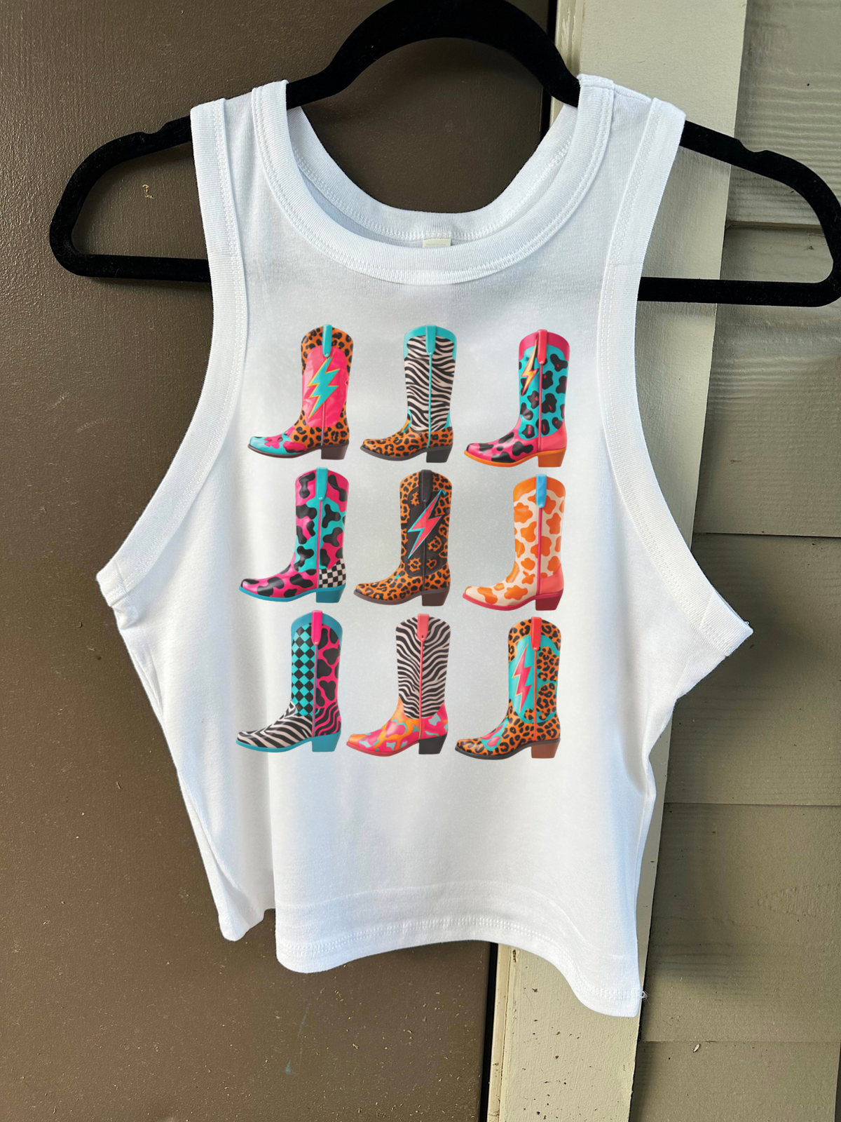 Funky Boots Cropped Tank