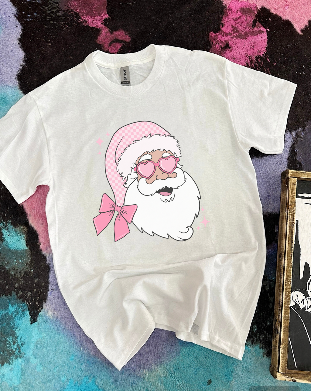 Pink Santa Tee or Crewneck