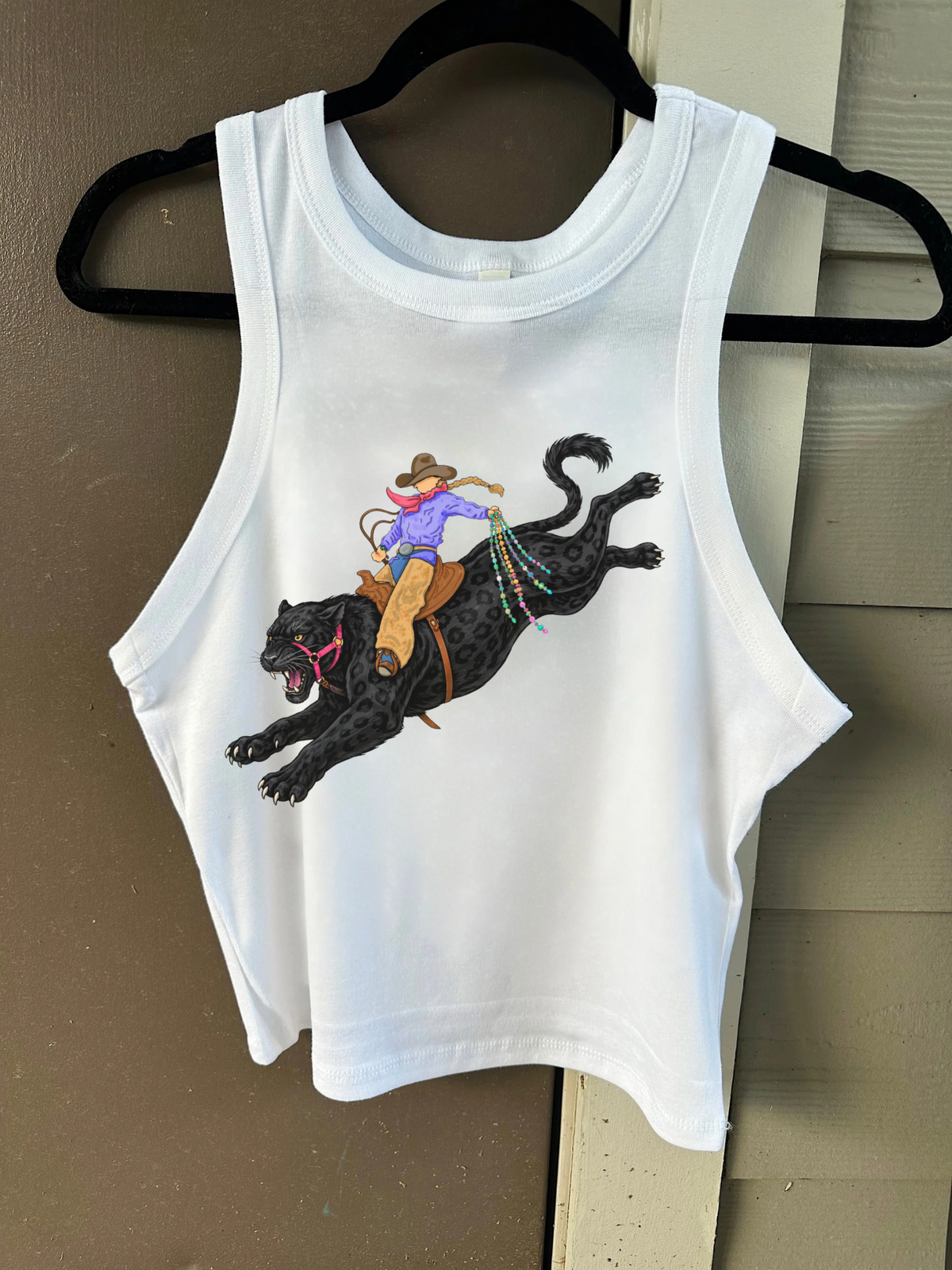 Panther Cowgirl Cropped Tank