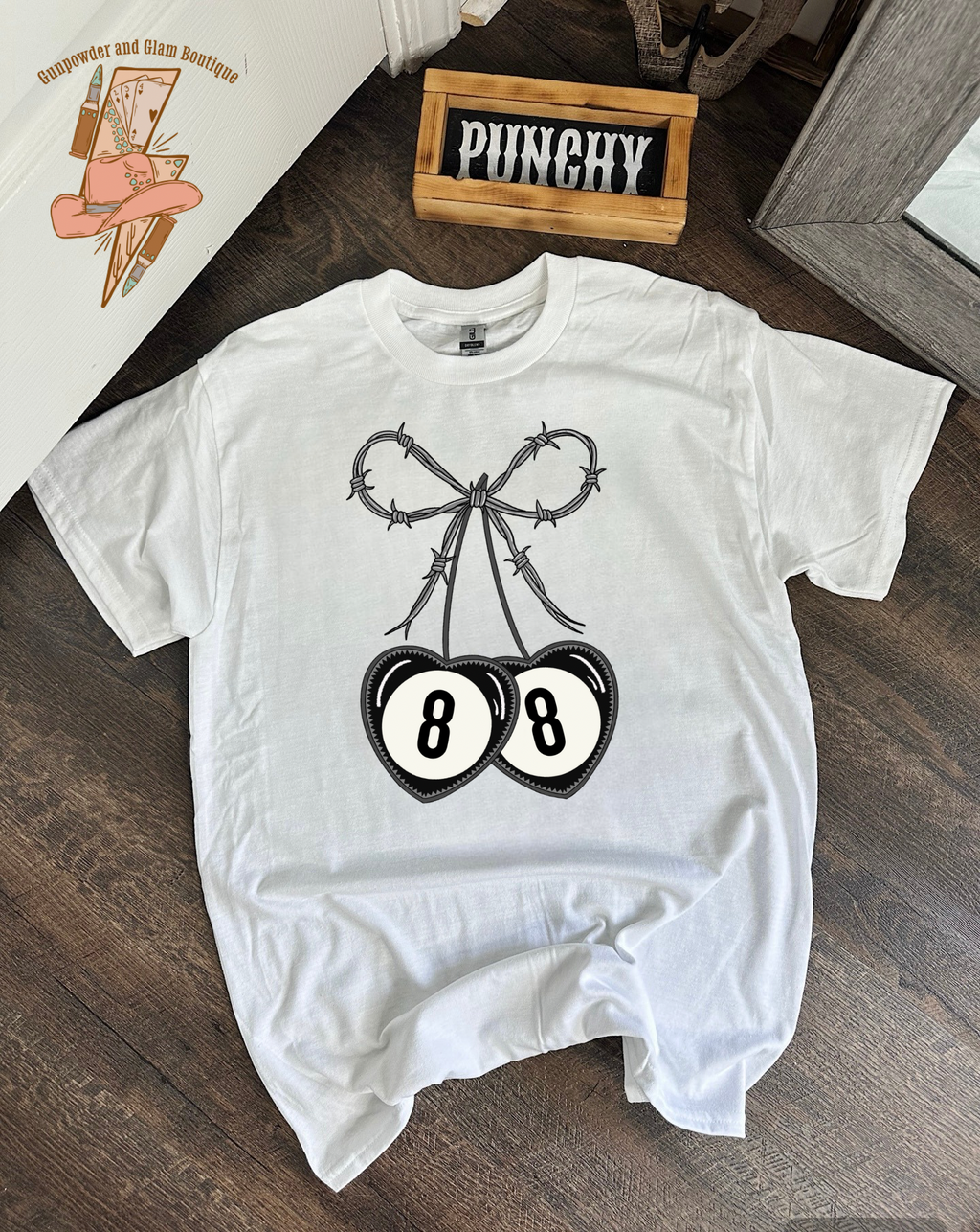 Barbed Wire Bow Tee or Crewneck