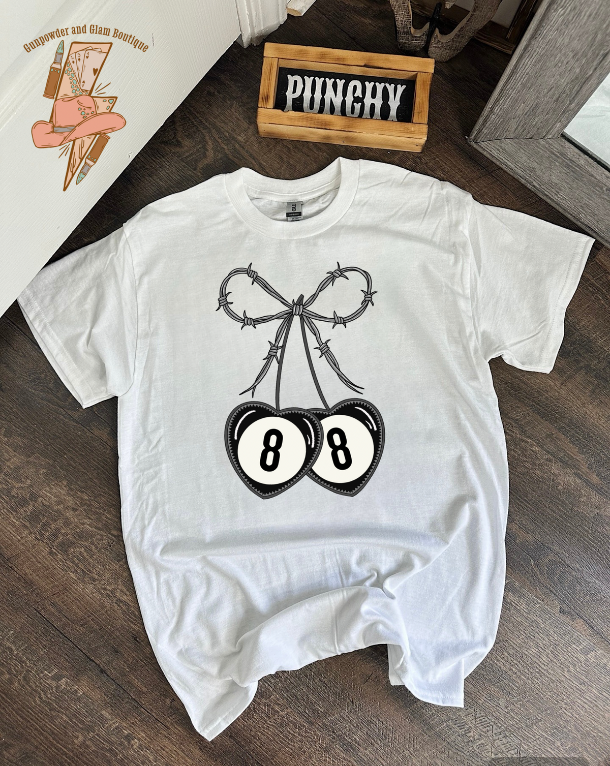 Barbed Wire Bow Tee or Crewneck