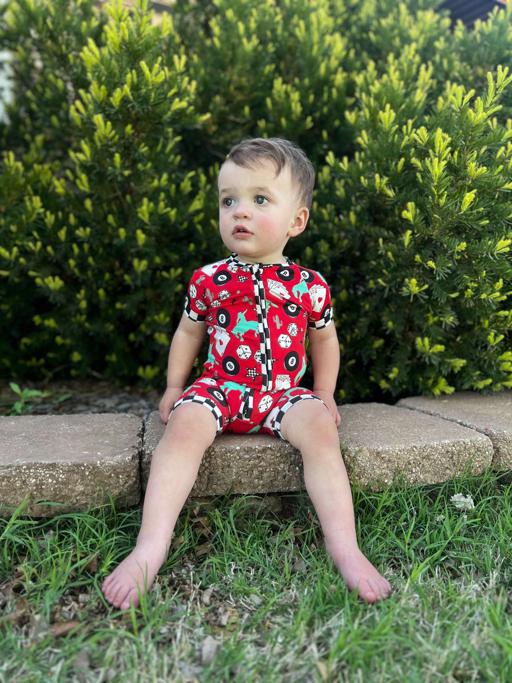 Luck Of The Draw Bamboo Shortie Romper