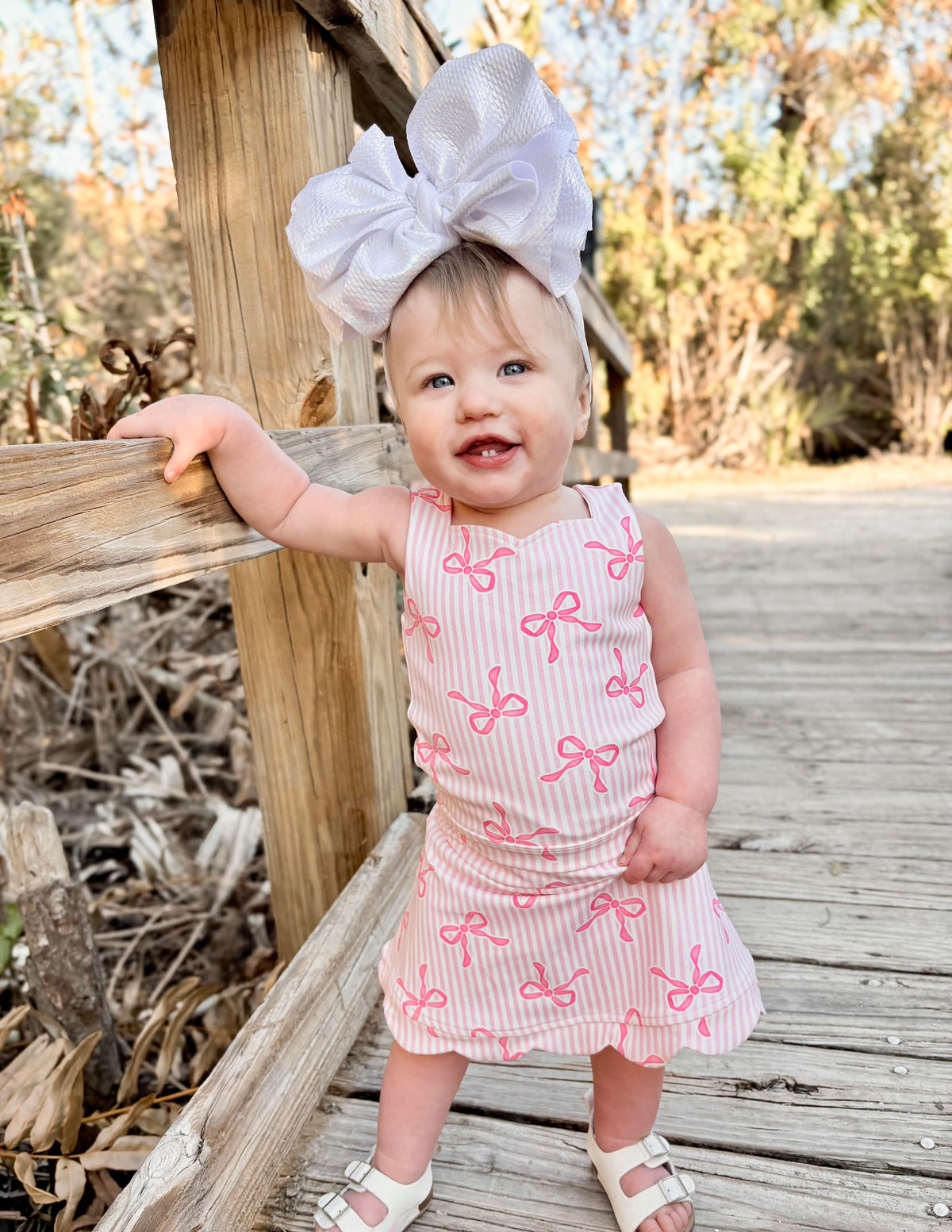 Pink Bow Babe Yoga Skirt Set