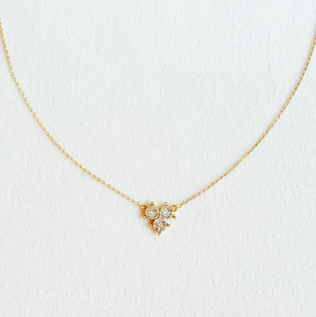 Faceted Trio Crystals Necklace