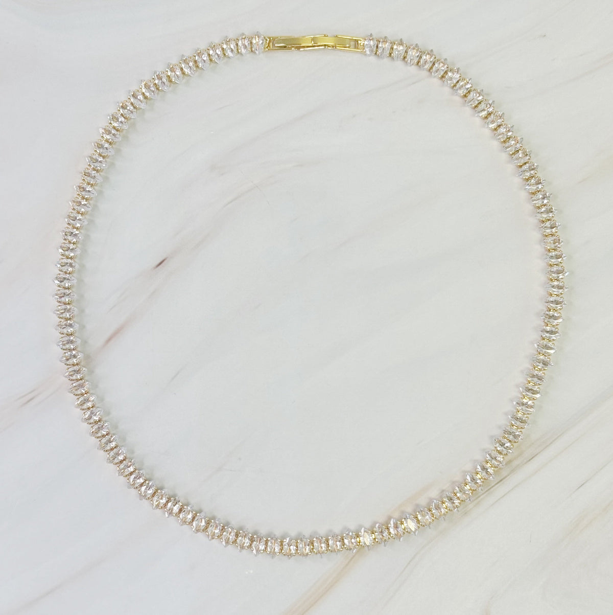 Marquise Cut Sparkle Tennis Necklace