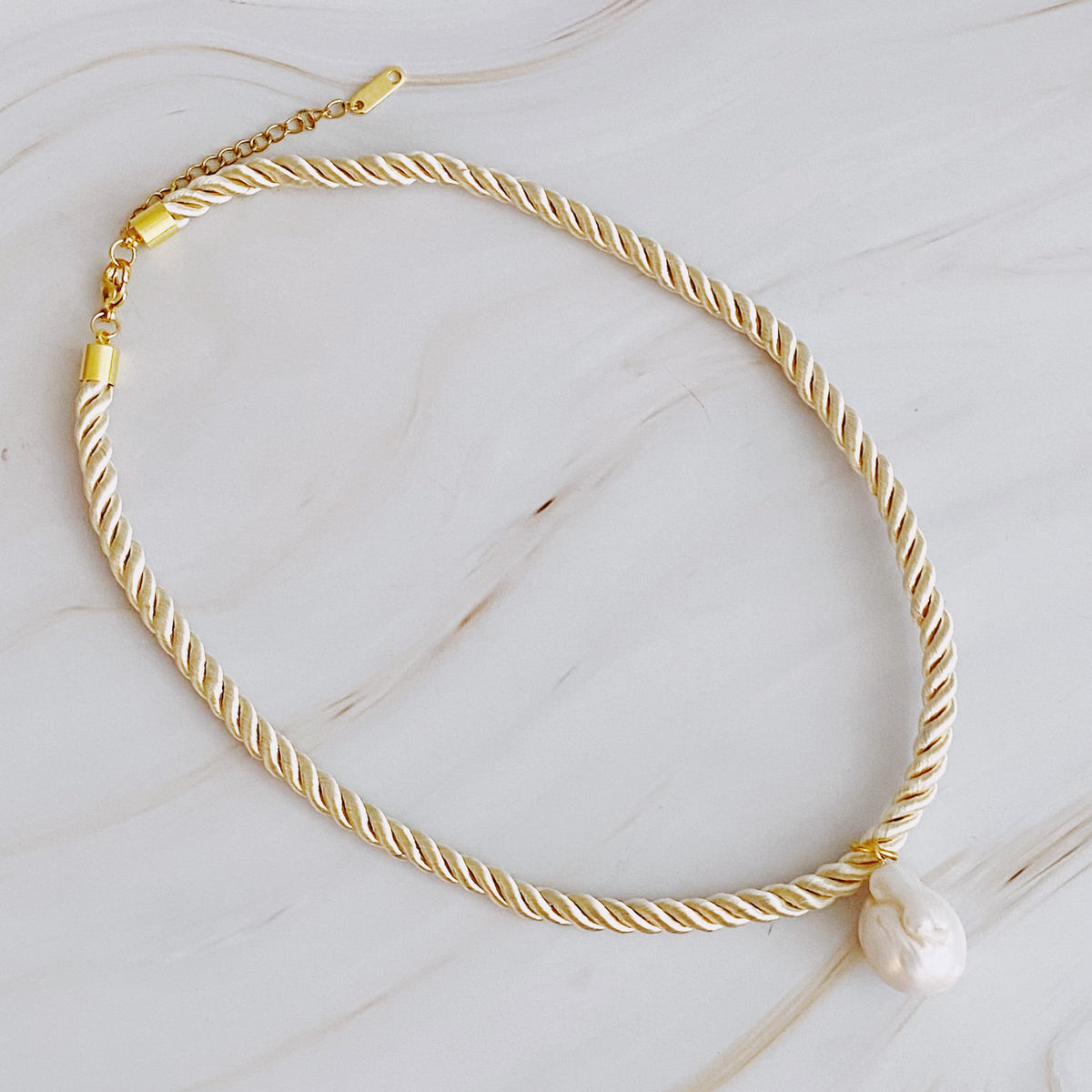 Satin Rope Baroque Pearl Necklace
