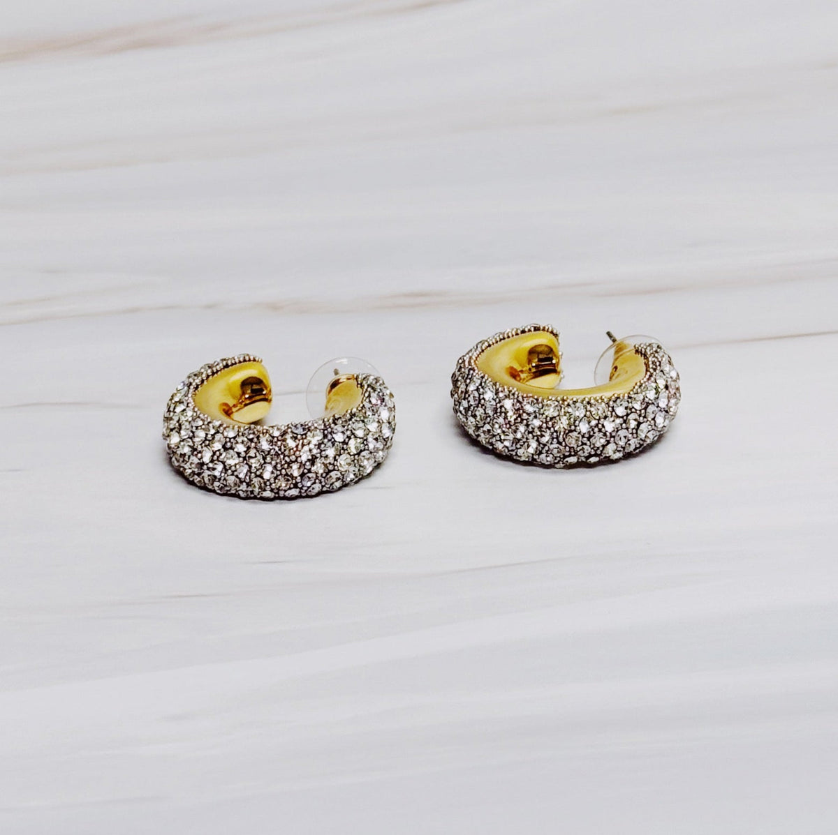 Glam Bling Hoop Earrings