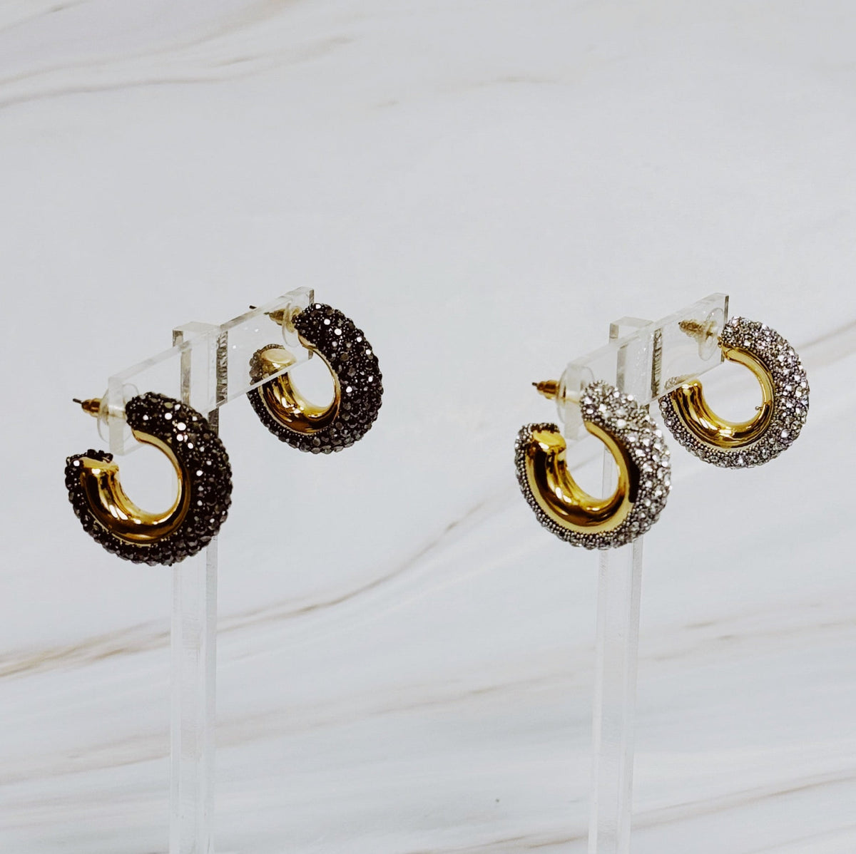 Glam Bling Hoop Earrings