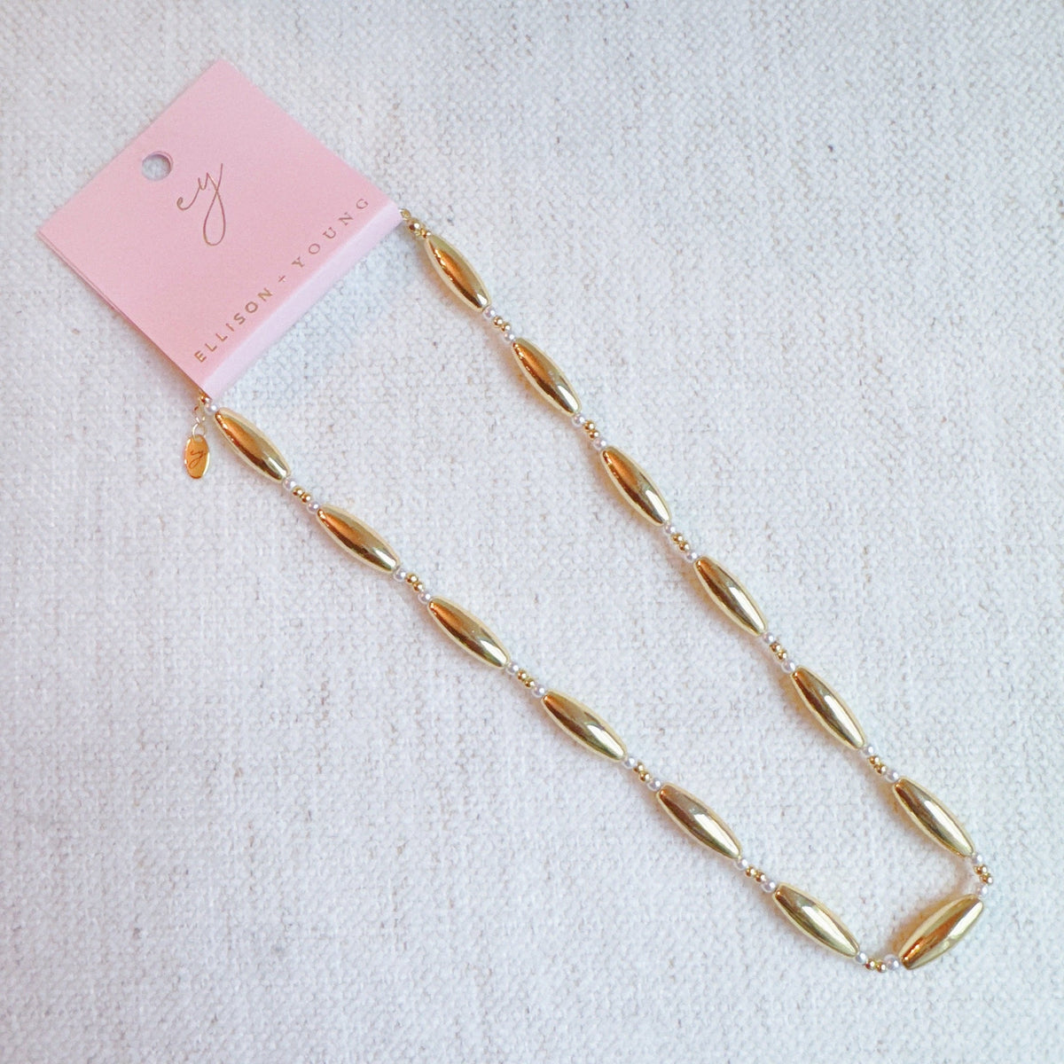 Golden Tube Bead Necklace