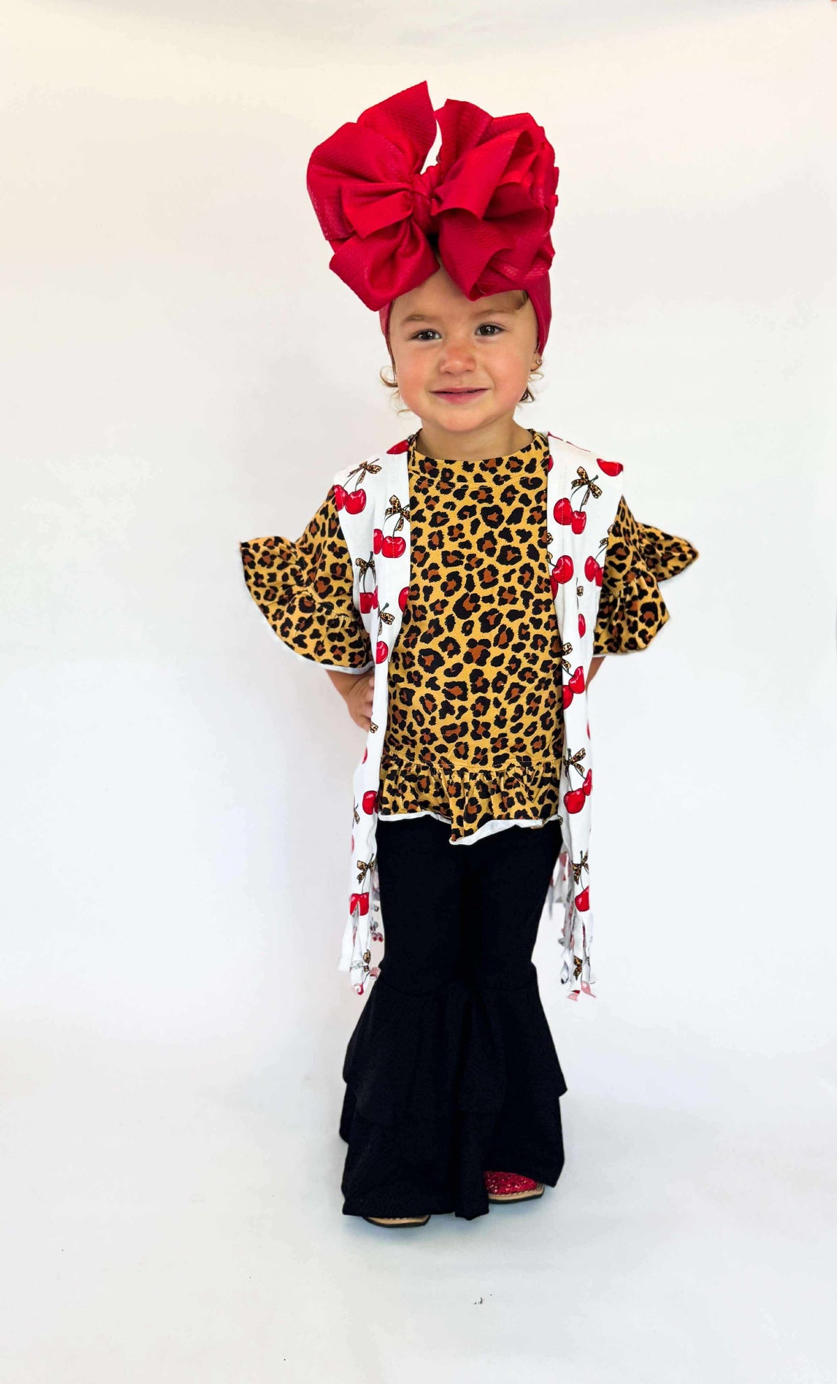 Cheetah ruffle top