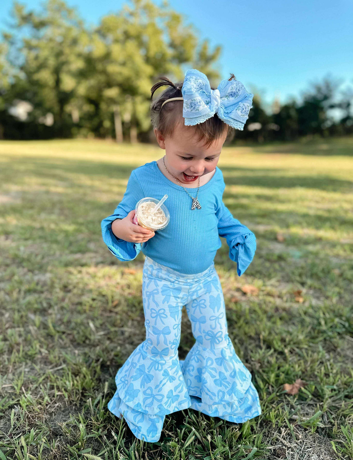Blue Ruffled Sleeve Top (FINAL SALE)
