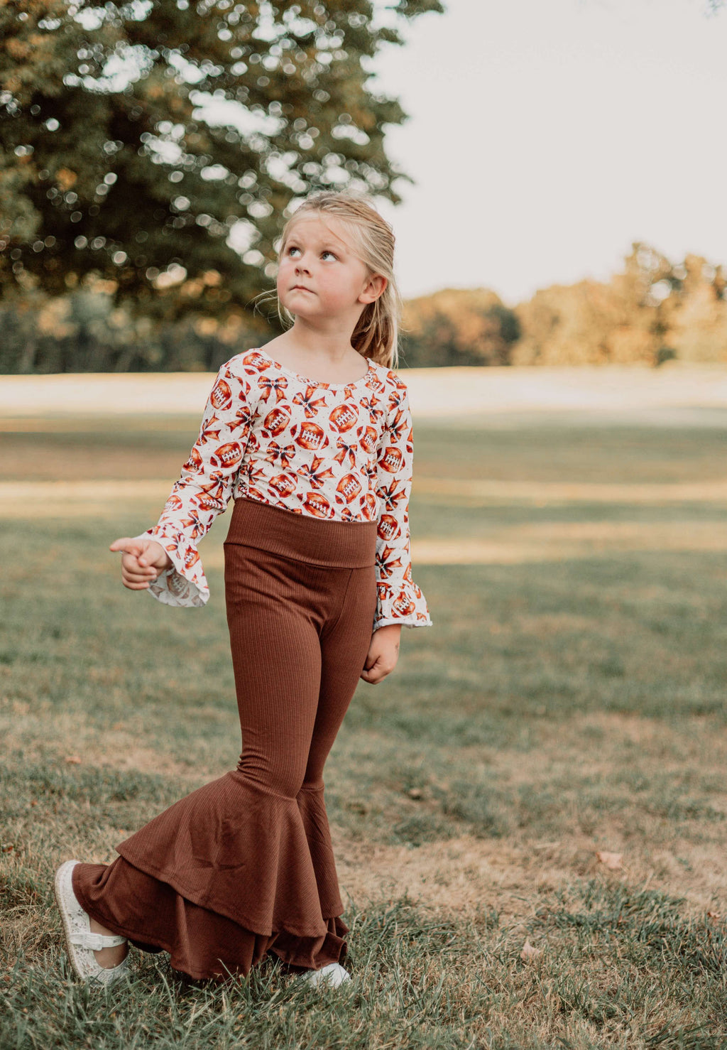 Quarterback Cutie Ruffled Sleeve Top (FINAL SALE)