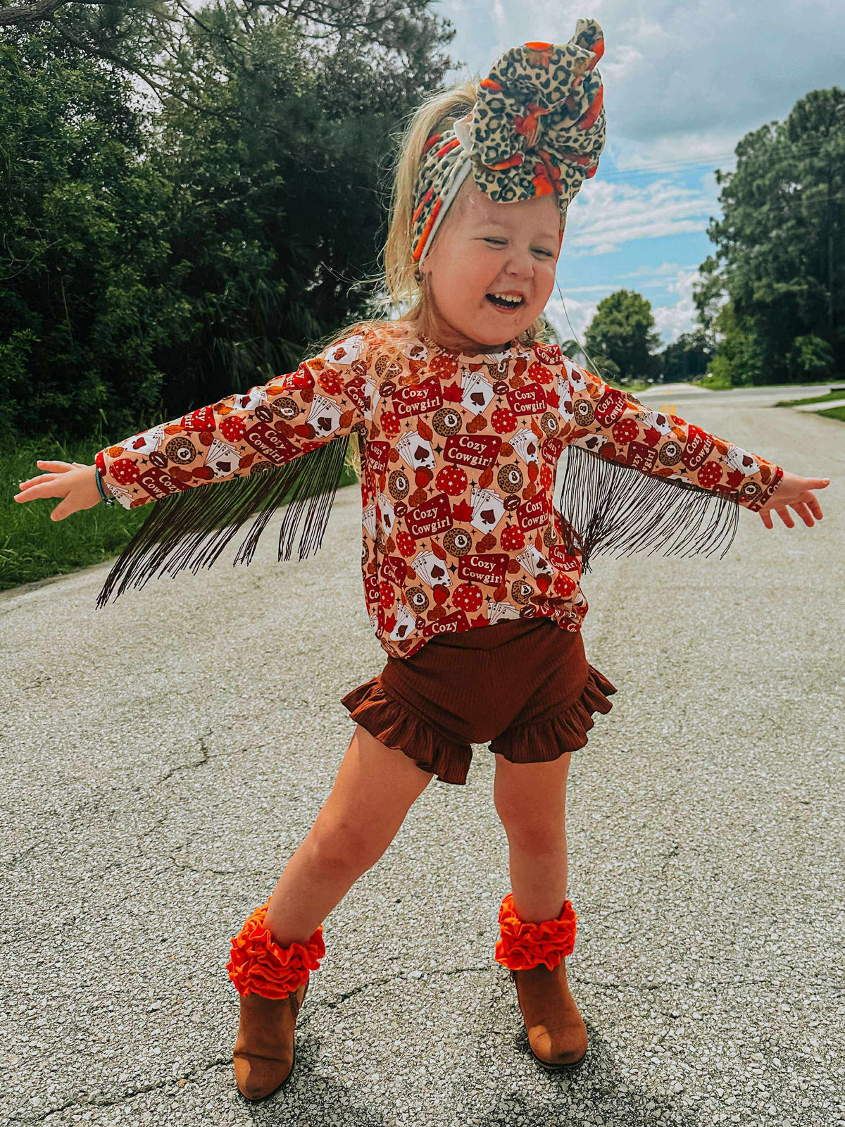 Cozy Cowgirl Fringe Leo/Top (FINAL SALE)