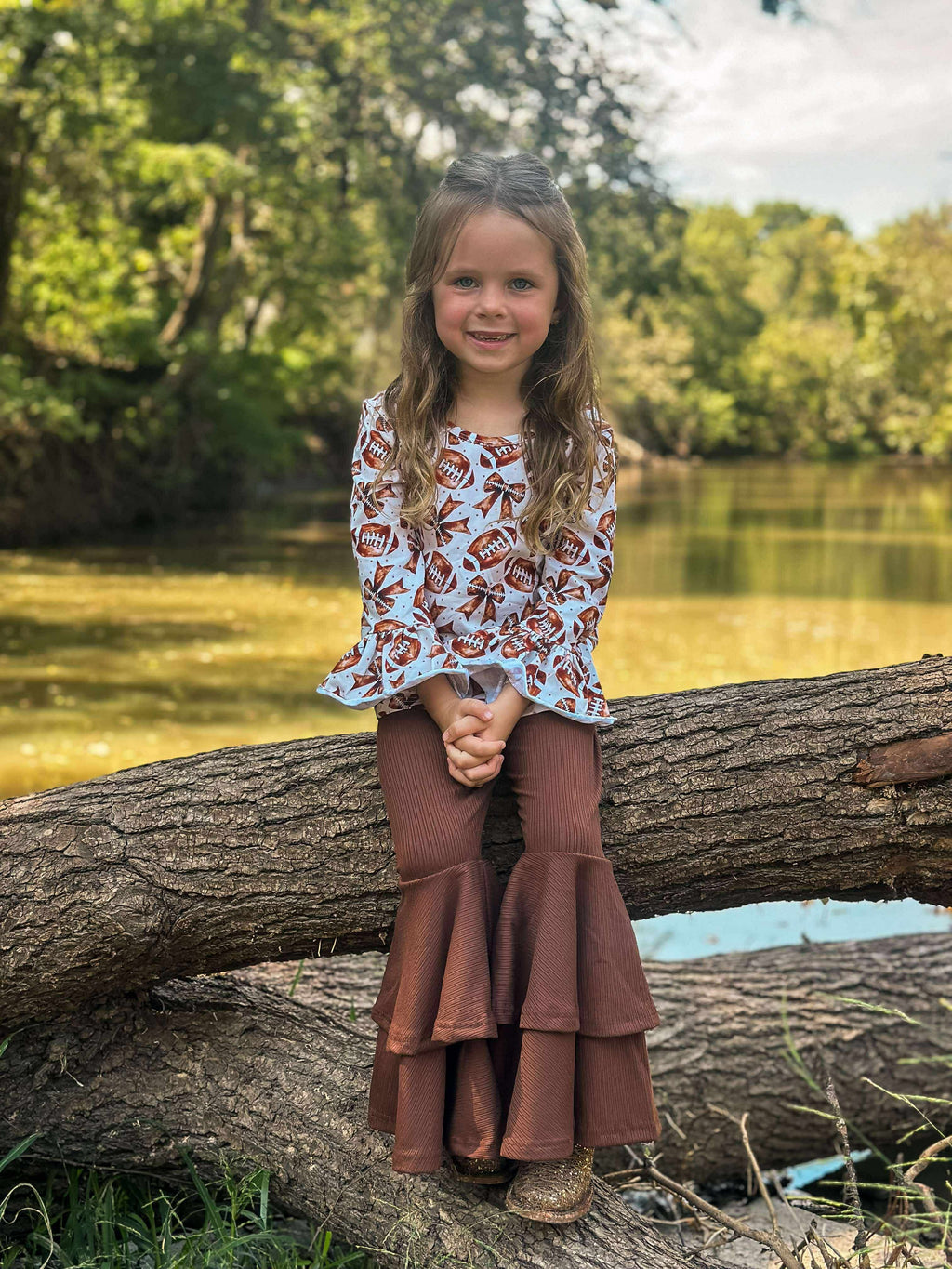 Quarterback Cutie Ruffled Sleeve Top (FINAL SALE)