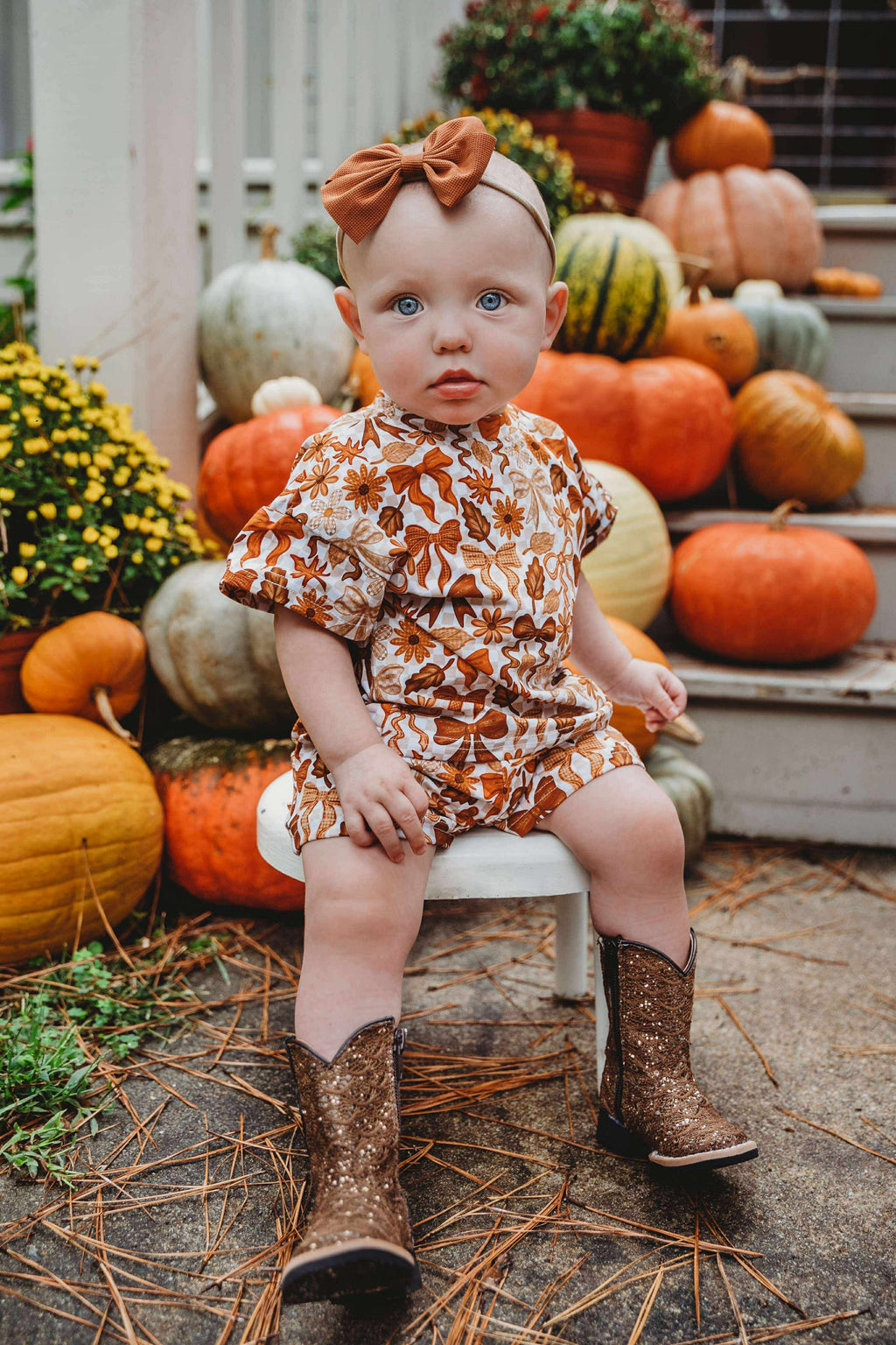 Newborn Pumpkin Spice Bows Oversized Set (FINAL SALE)