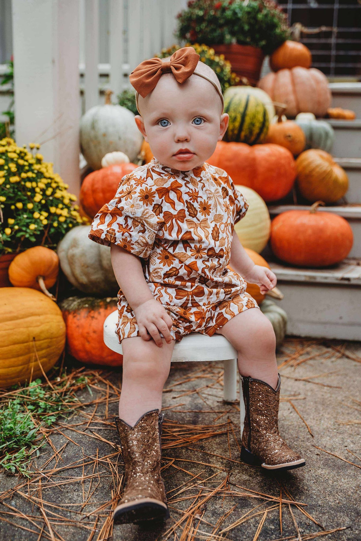 Newborn Pumpkin Spice Bows Oversized Set (FINAL SALE)