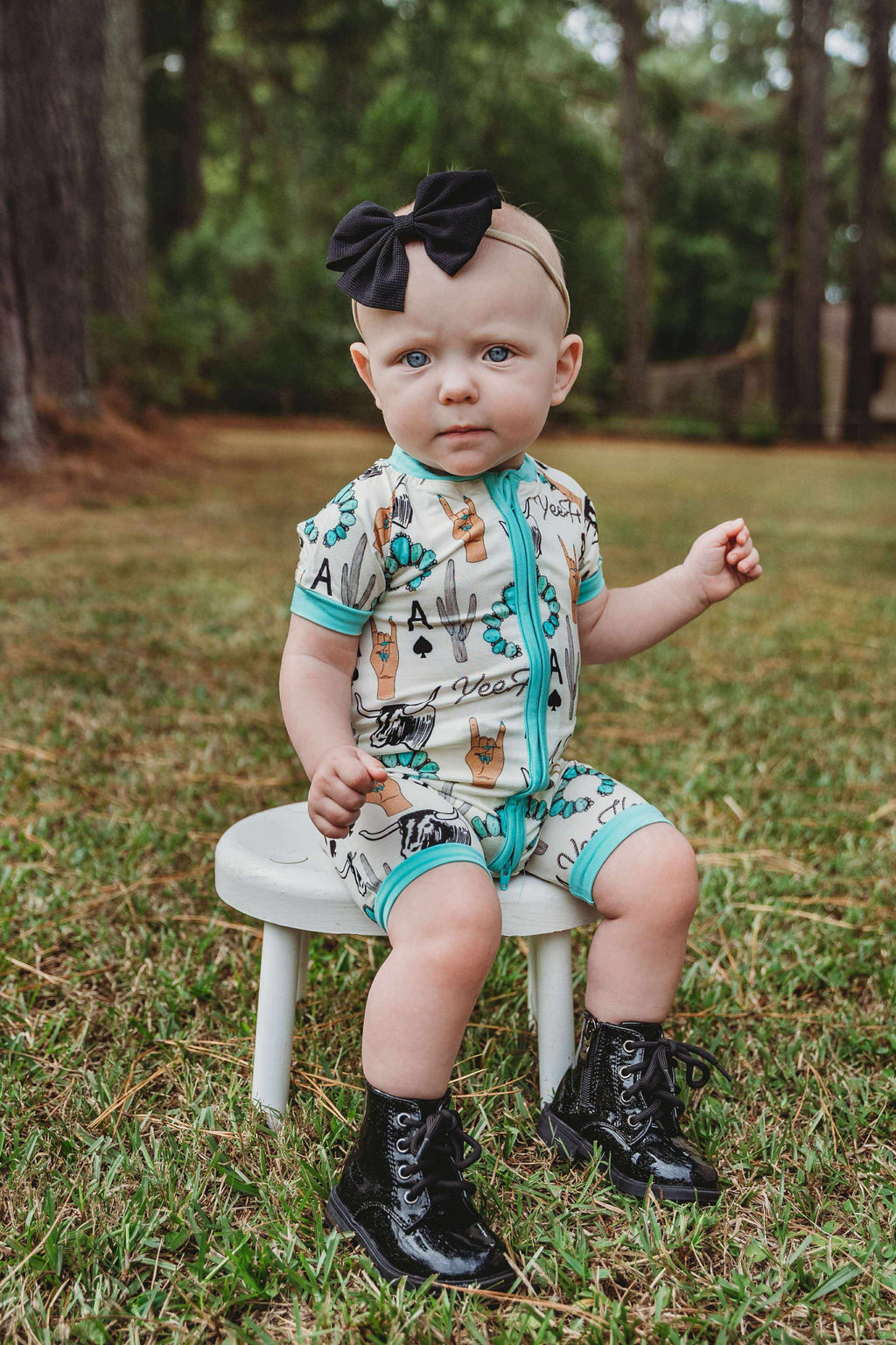 Newborn Yeehaw Bamboo Shortie Romper (FINAL SALE)