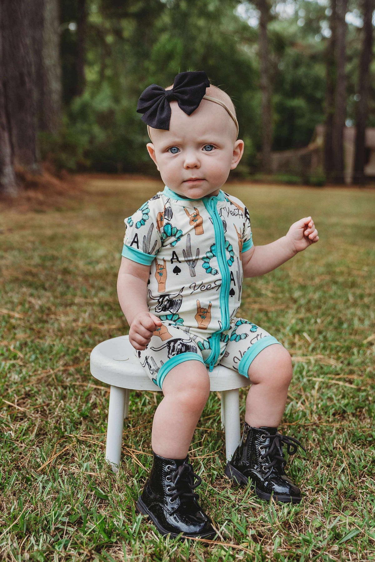 Newborn Yeehaw Bamboo Shortie Romper (FINAL SALE)