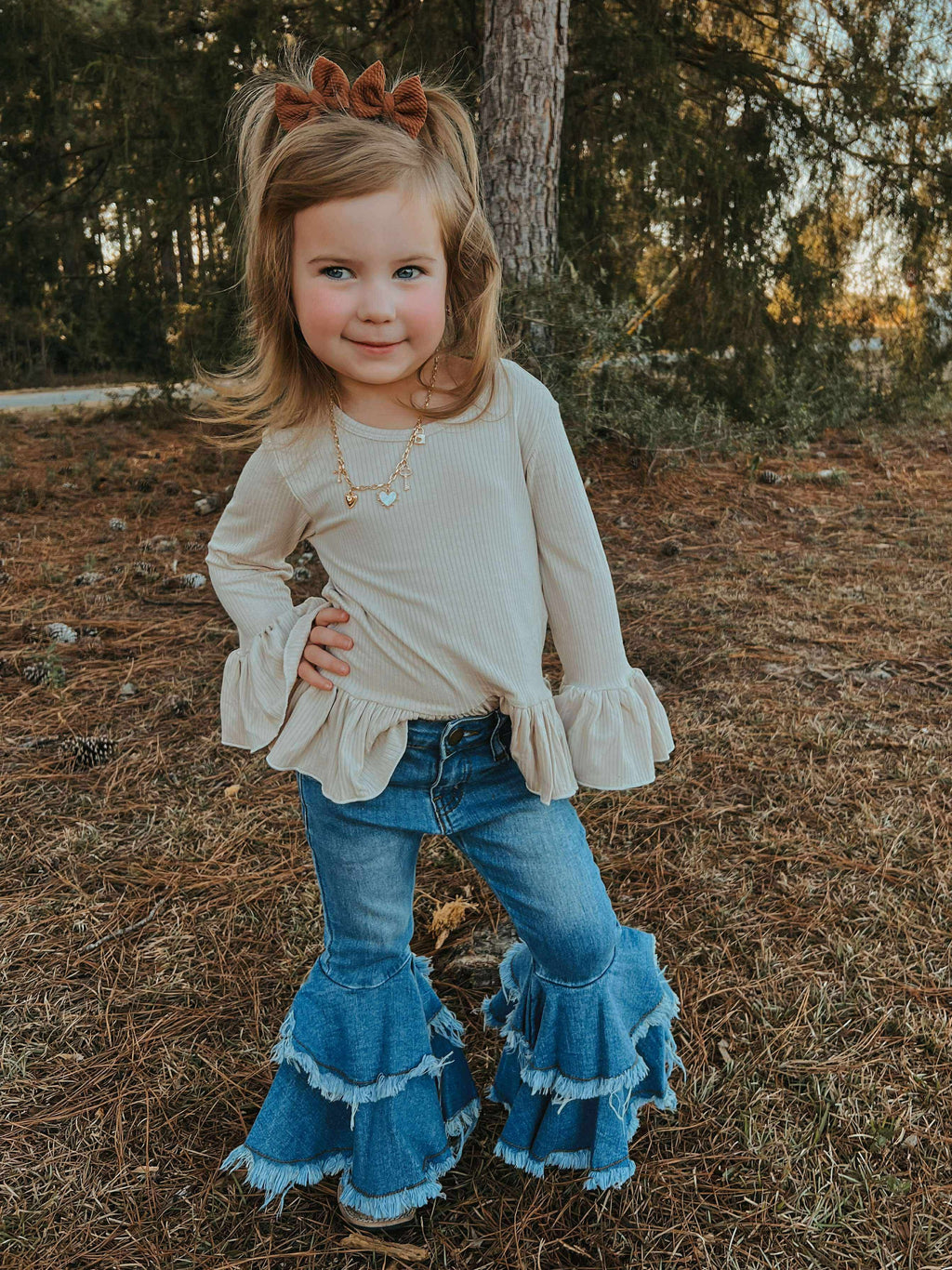 Vanilla Chai Ruffled Sleeve Top (FINAL SALE)