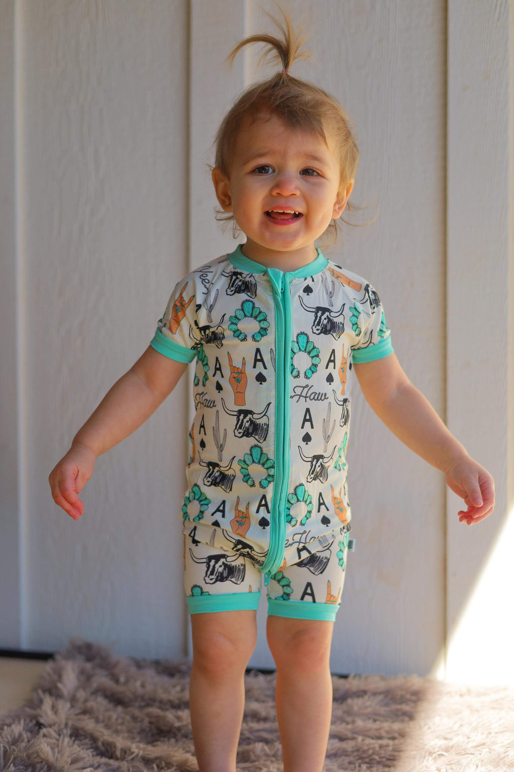 Newborn Yeehaw Bamboo Shortie Romper (FINAL SALE)