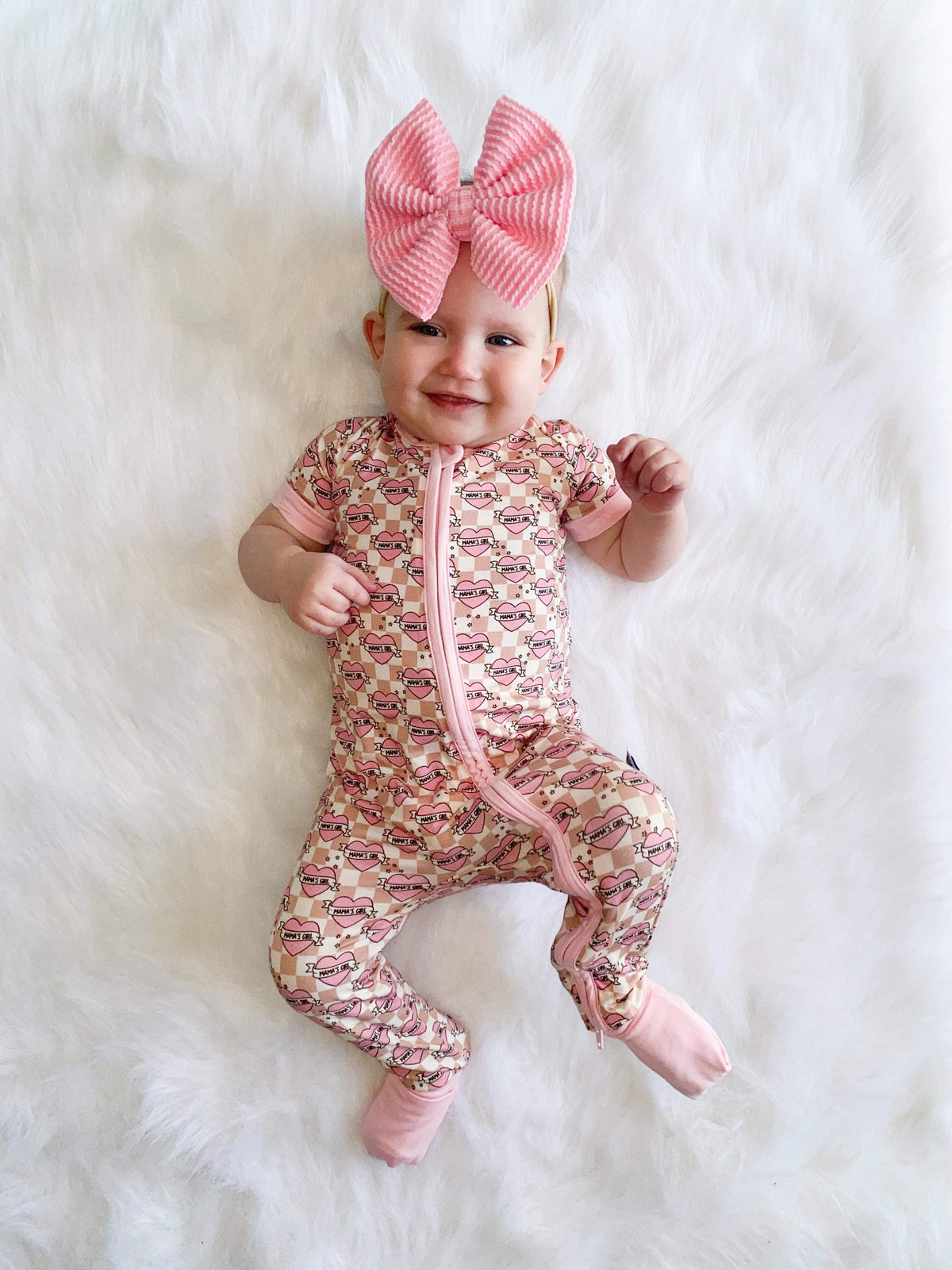 Checkered Mama's Girl Short Sleeve Bamboo Sleeper (FINAL SALE)