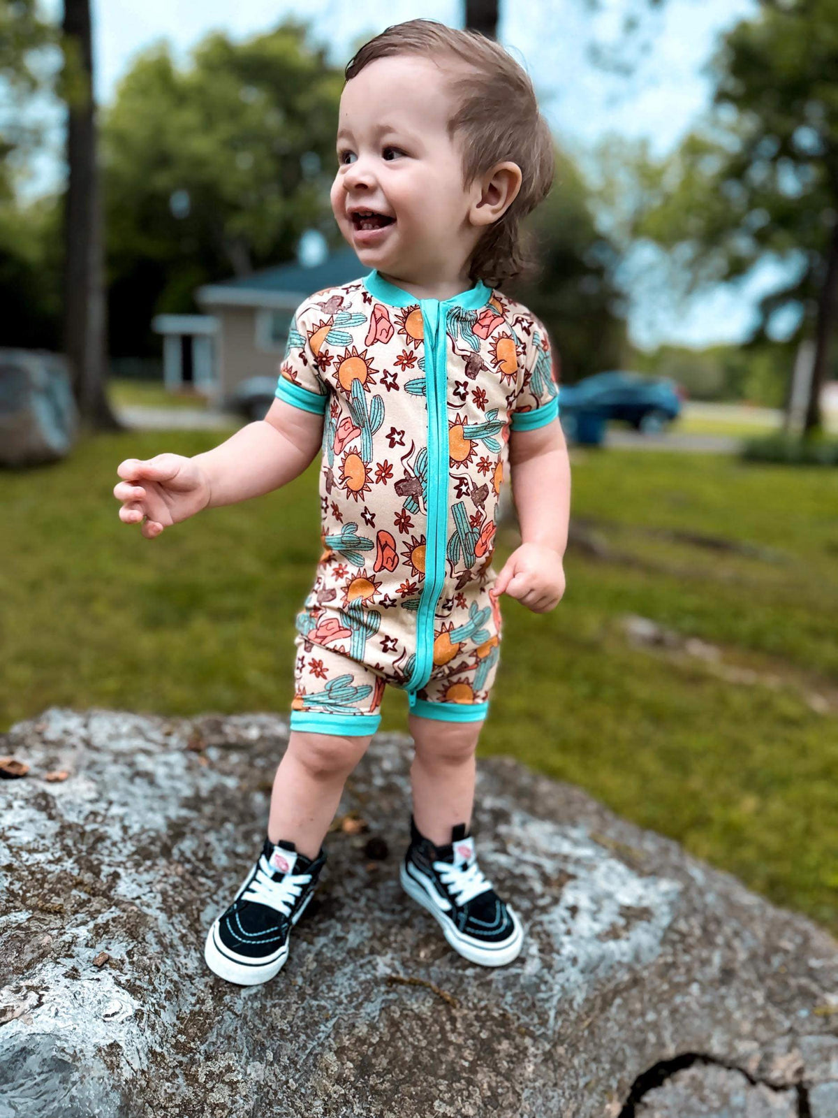 4t Wild West Bamboo Shortie Romper (FINAL SALE)
