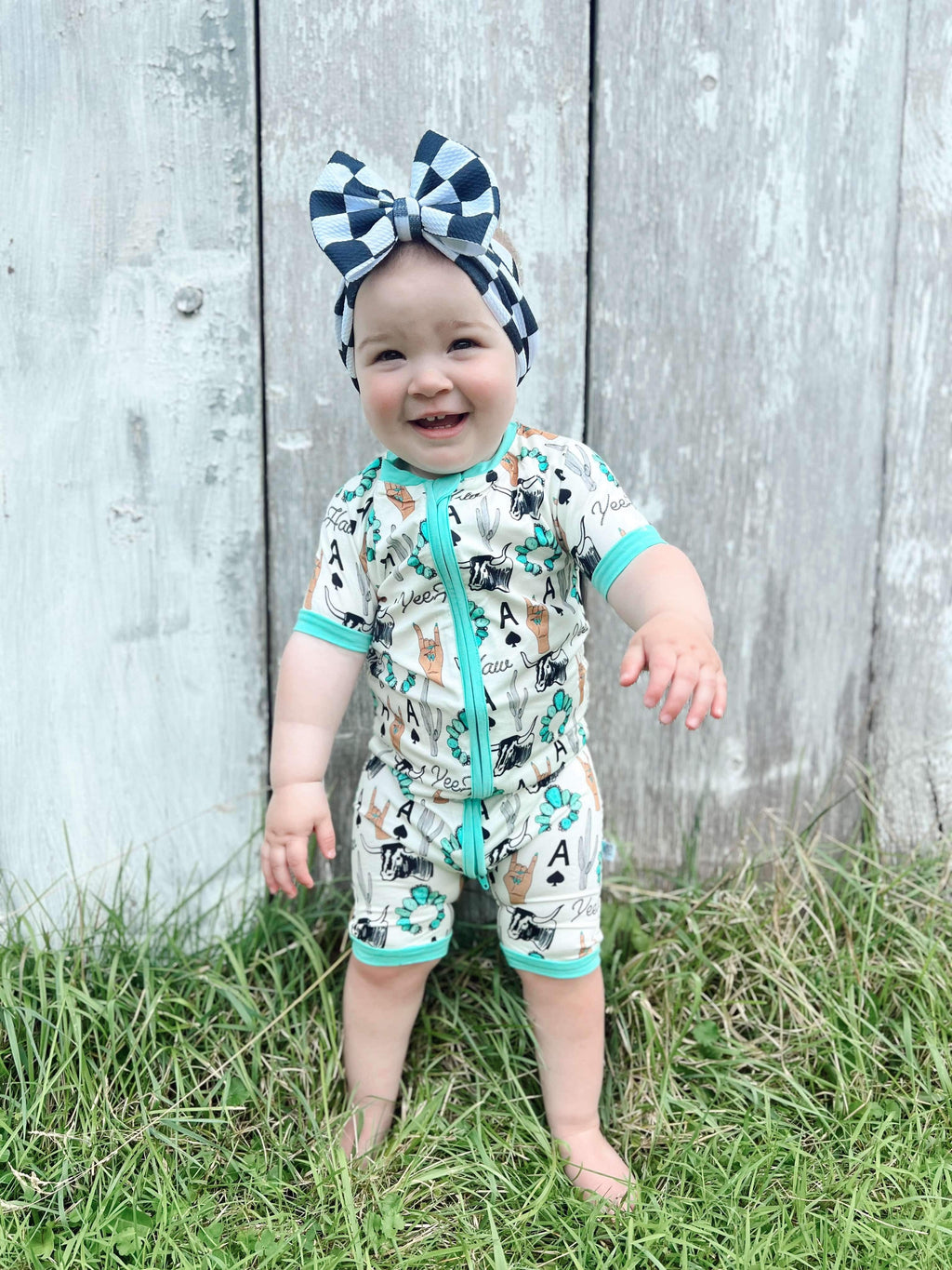 Newborn Yeehaw Bamboo Shortie Romper (FINAL SALE)