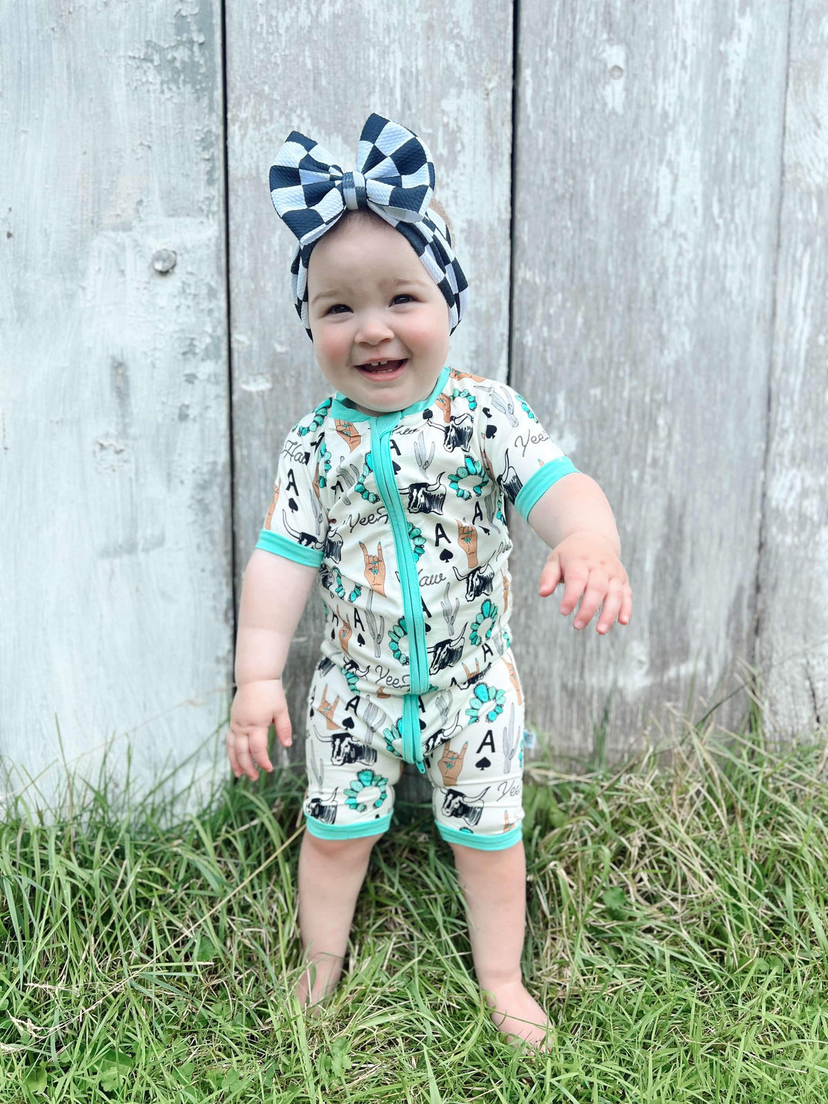 Newborn Yeehaw Bamboo Shortie Romper (FINAL SALE)