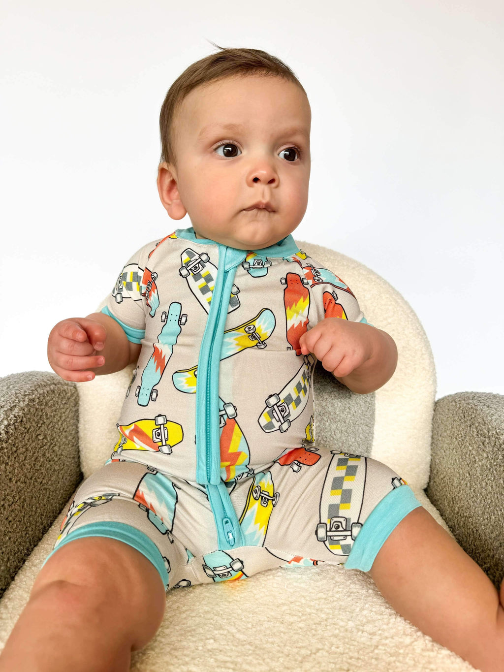 Skater Boy Bamboo Shortie Romper (FINAL SALE)