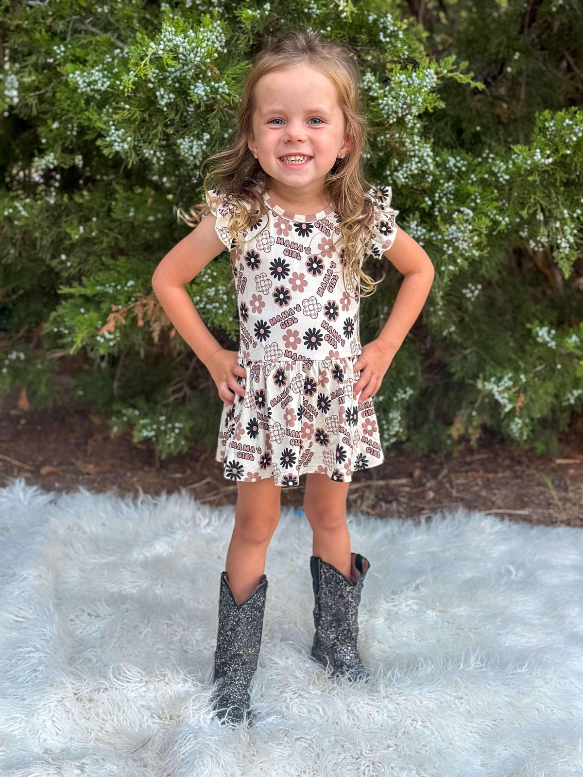 Neutral Mama's Girl Bamboo Skirted Romper