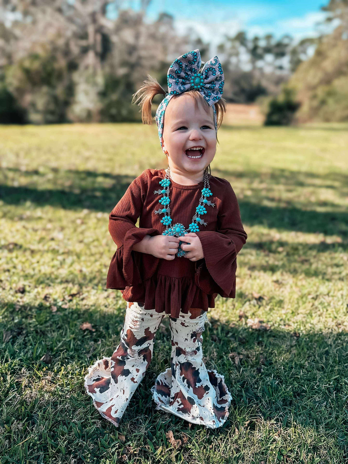 Chocolate Brown Ruffled Sleeve Top (FINAL SALE)