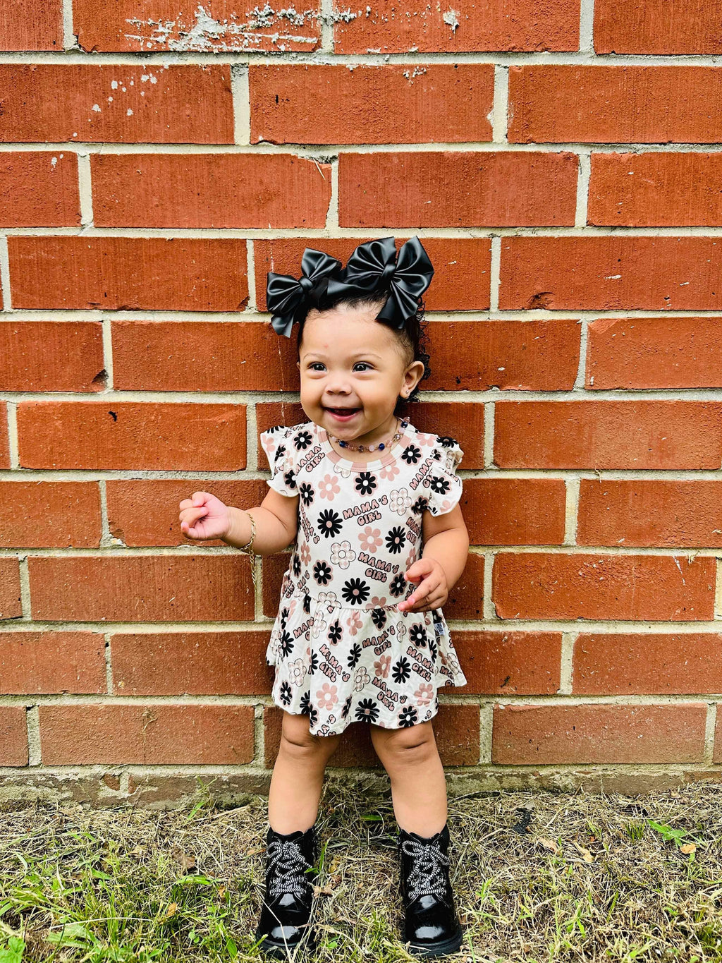 Neutral Mama's Girl Bamboo Skirted Romper