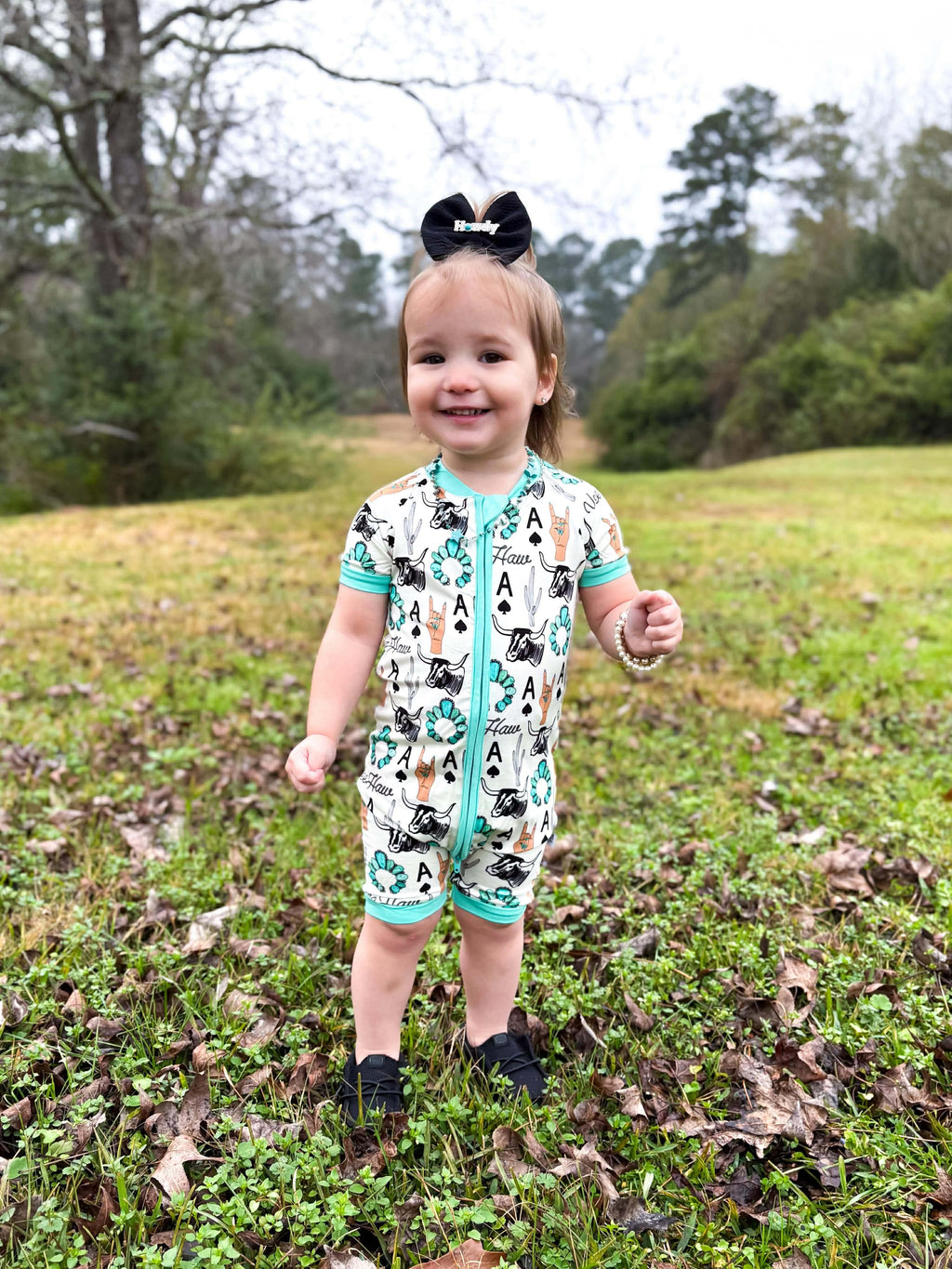Newborn Yeehaw Bamboo Shortie Romper (FINAL SALE)