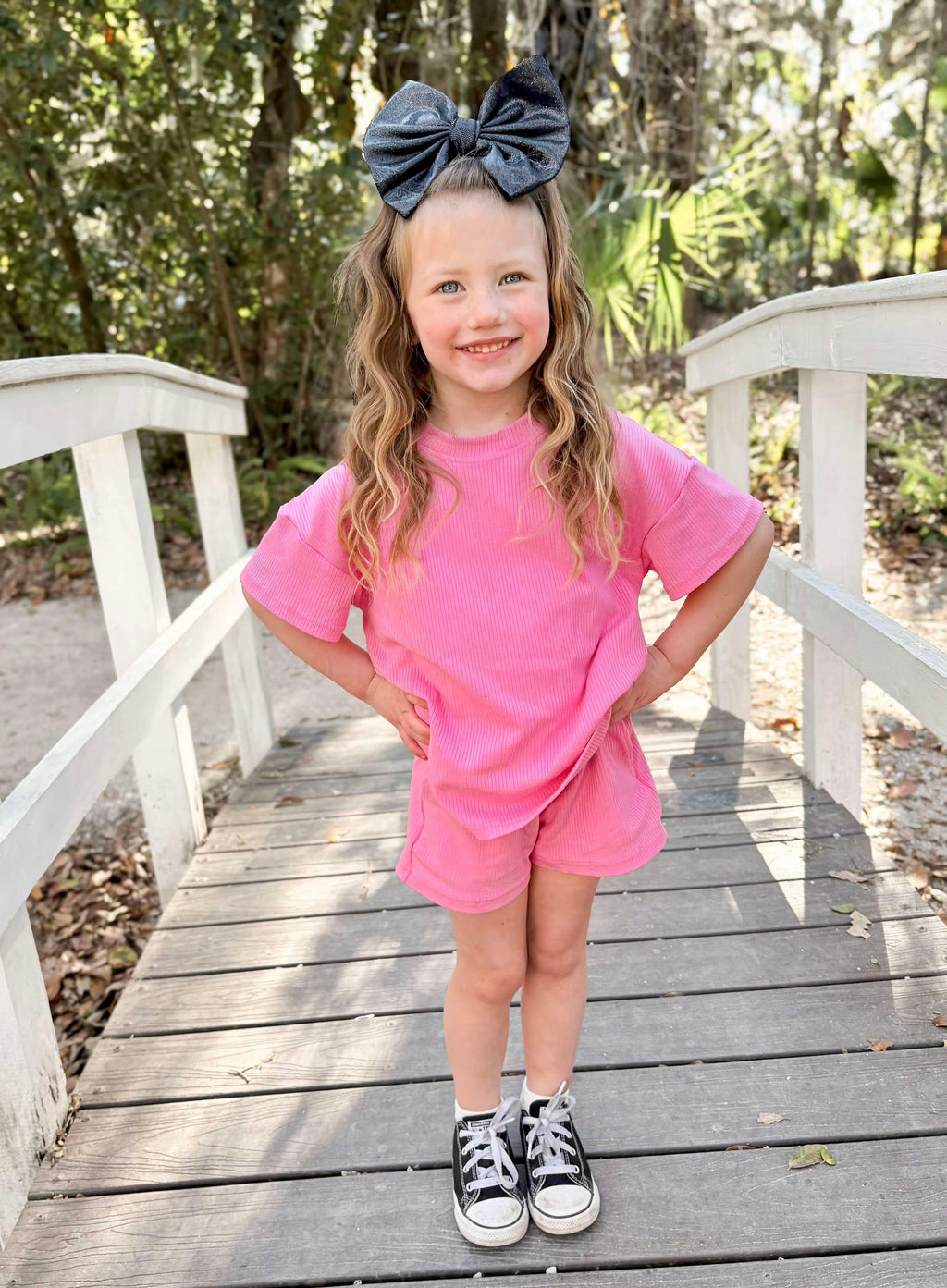 Kids pink short set