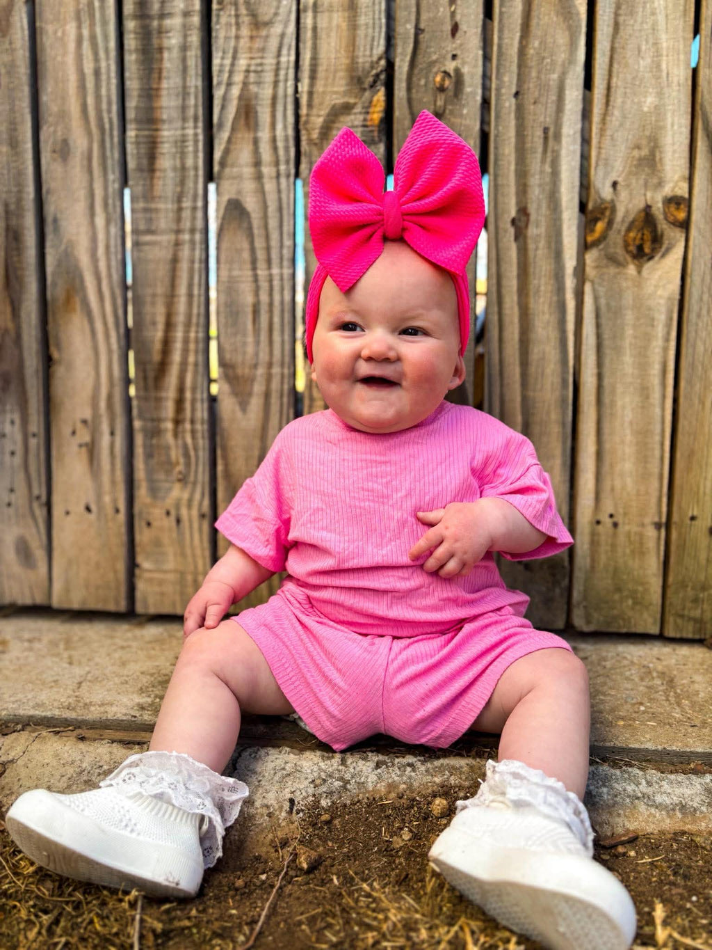 Kids pink short set