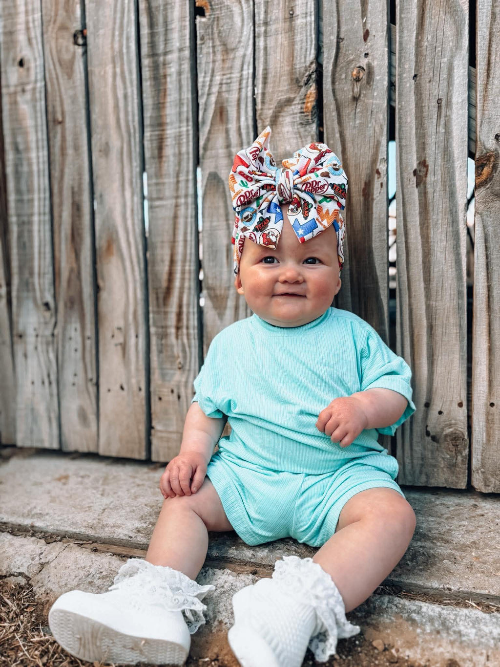 Kids mint green short set