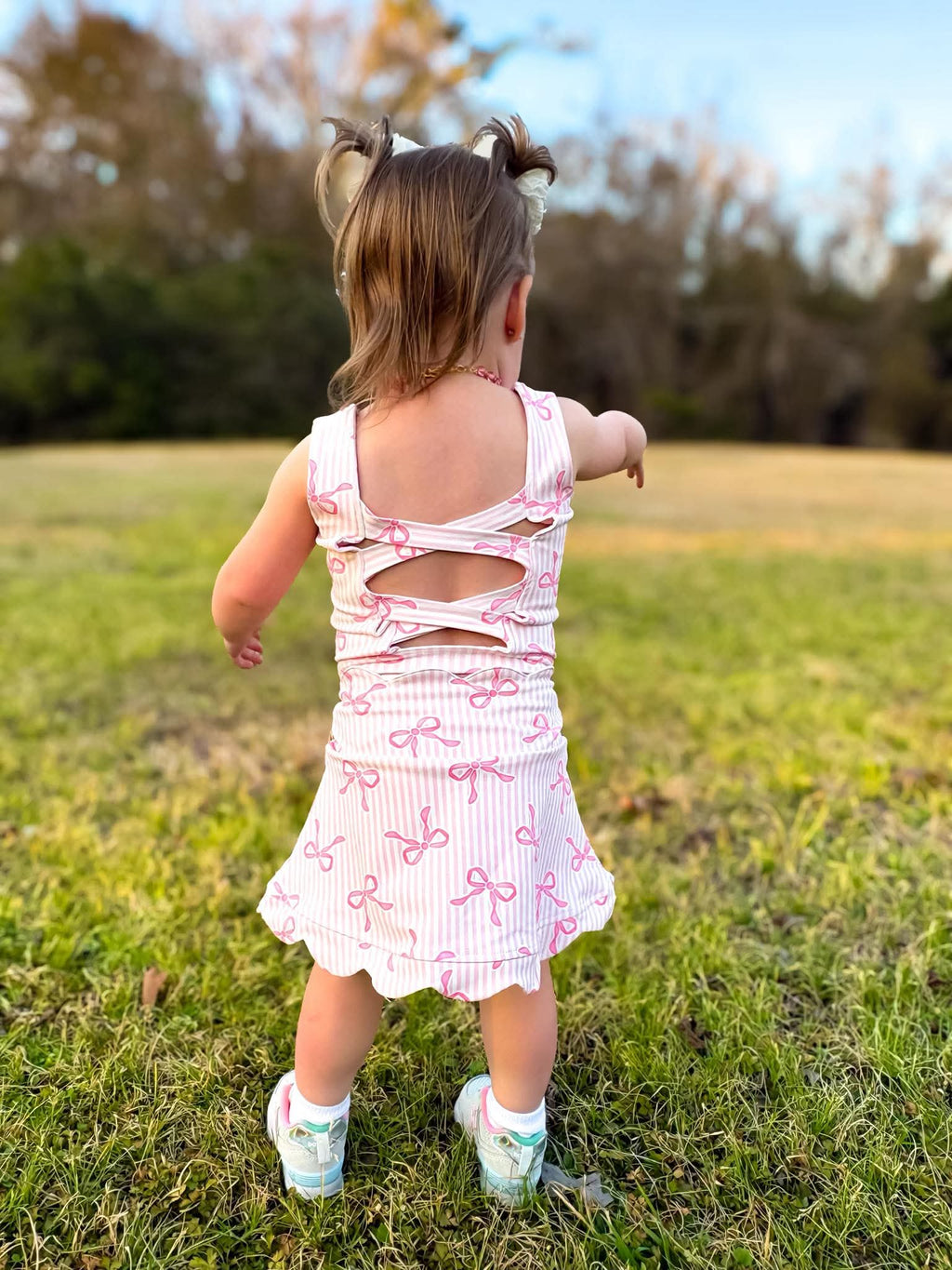 Pink Bow Babe Yoga Skirt Set