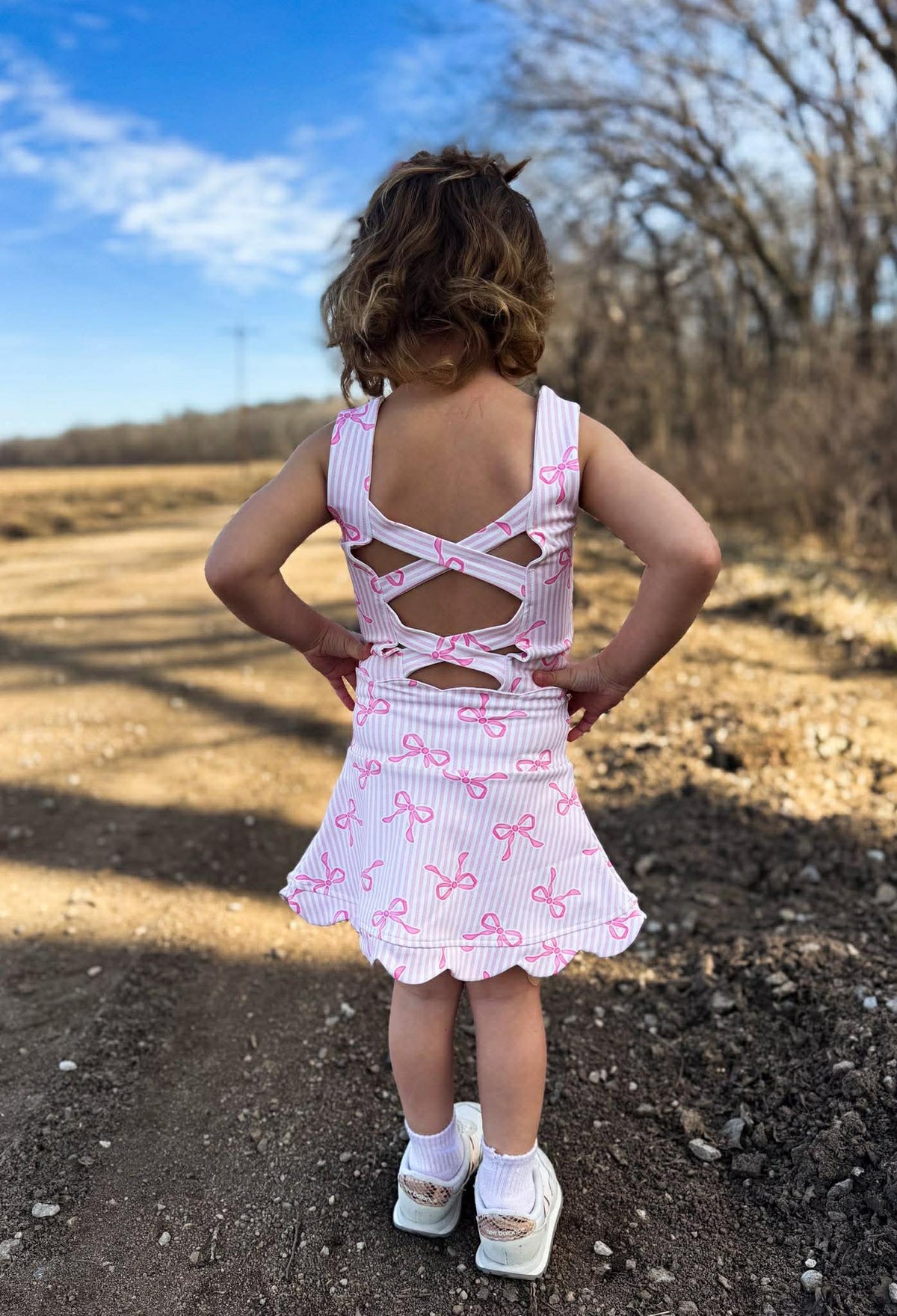 Pink Bow Babe Yoga Skirt Set