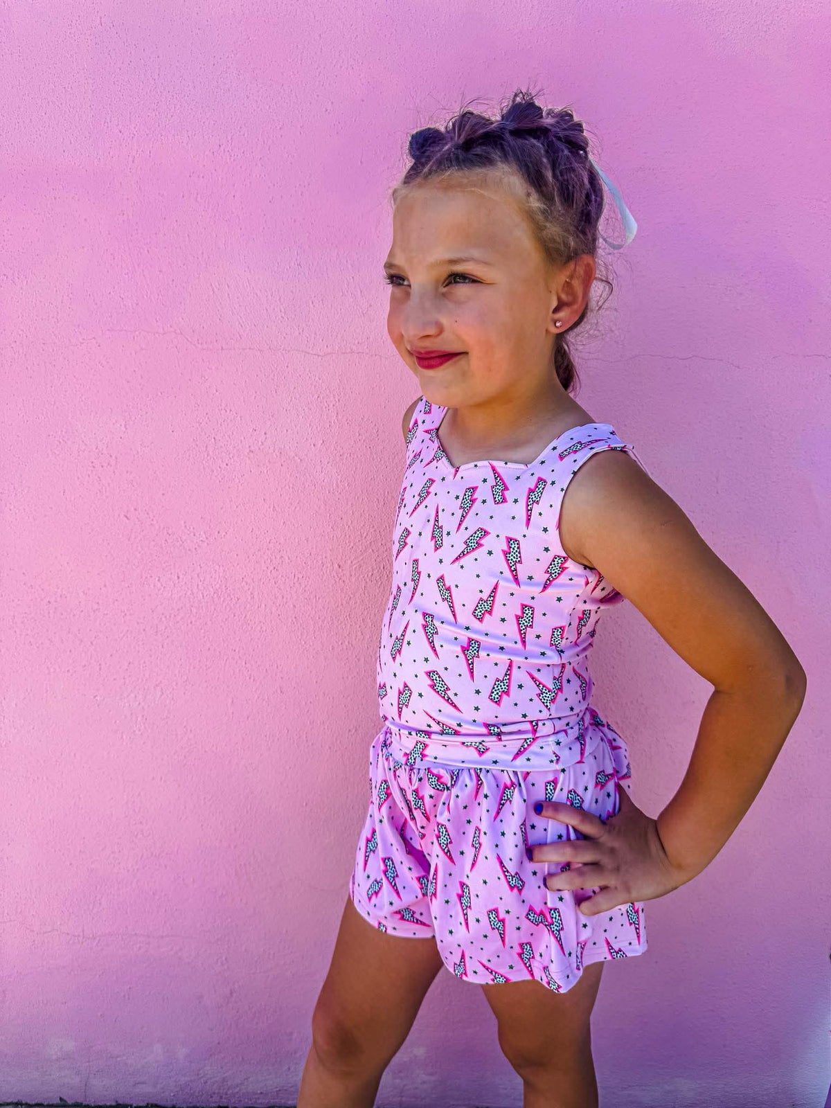 Pink Power Yoga Short Set